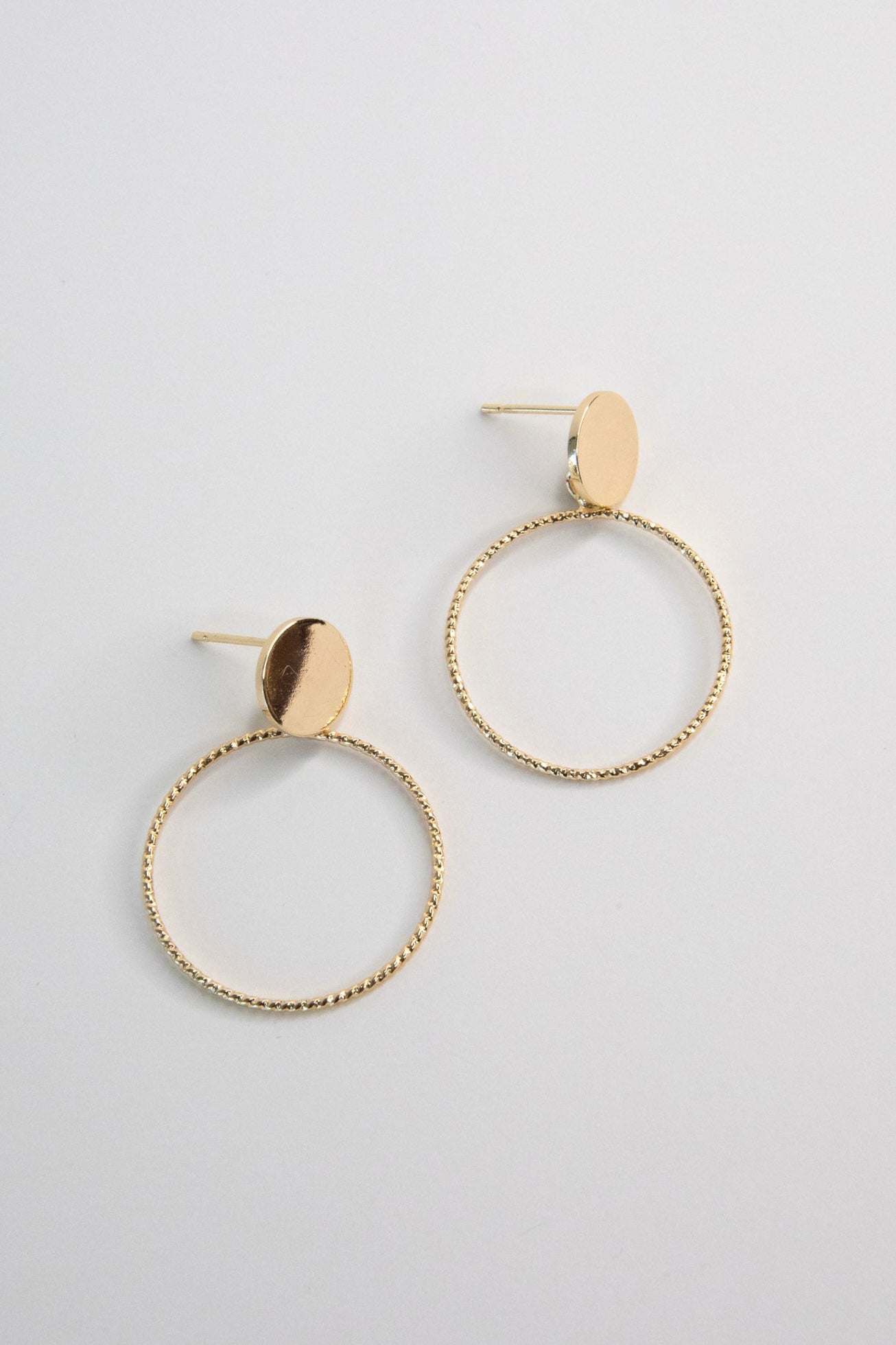 Radiance Hoop Earrings – Textured Gold Stud Hoops | Classic Edition
