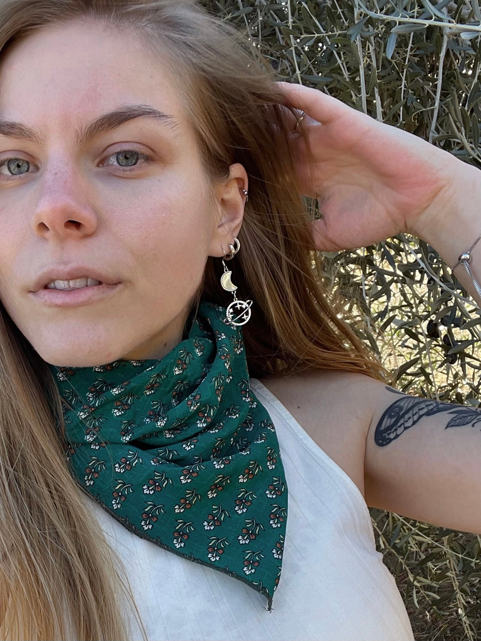 Saturn Moon Earrings – Celestial Dangles in Silver or Gold