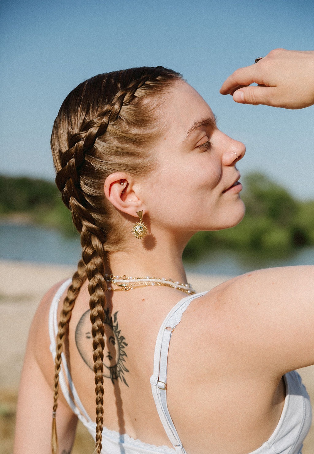 Sol Earrings – Gold Sun Face Statement Celestial Jewelry