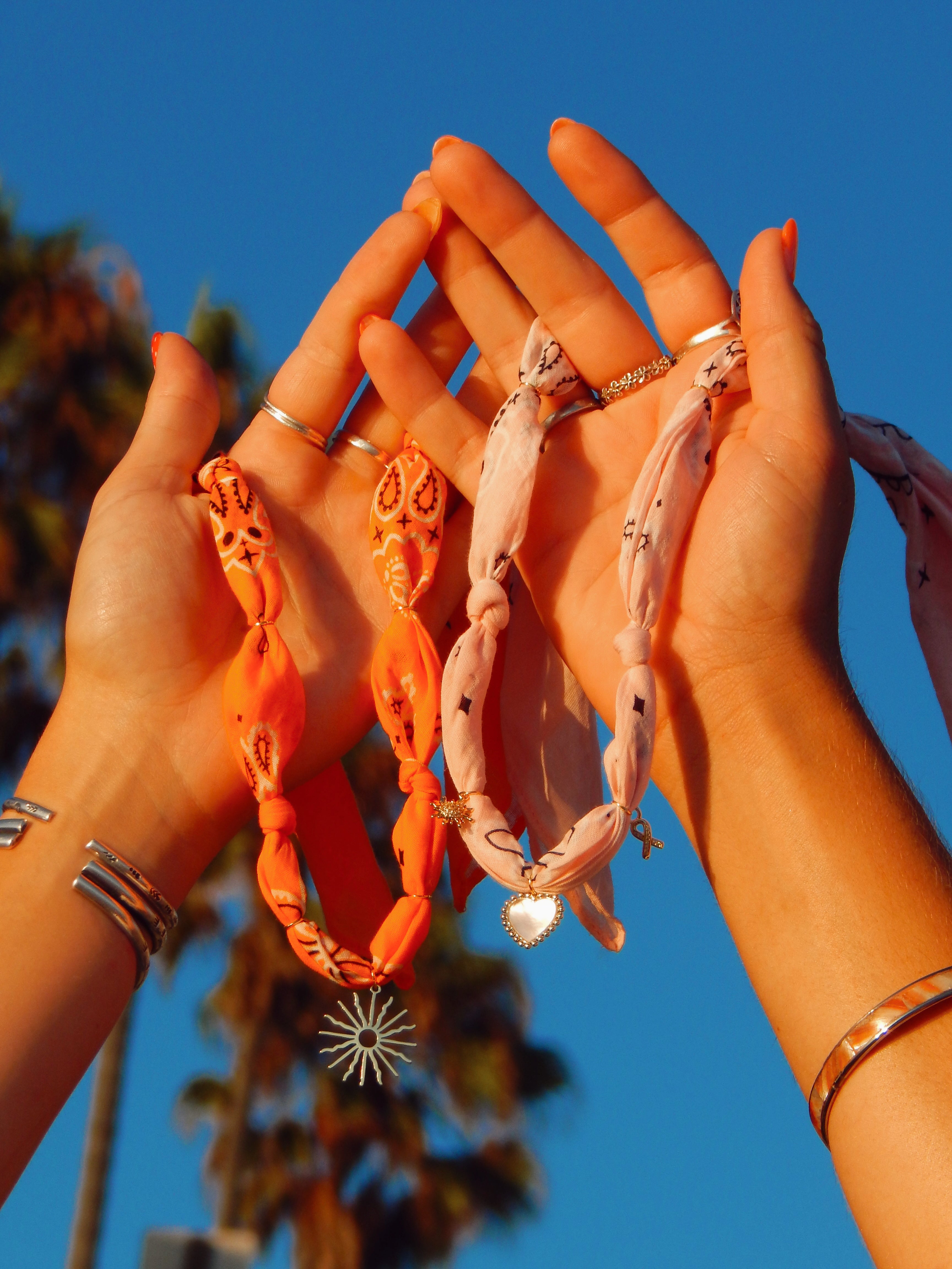 Sunburst Glow Bandana Charm Necklace – Adjustable 20” Max | 18k Gold Accent