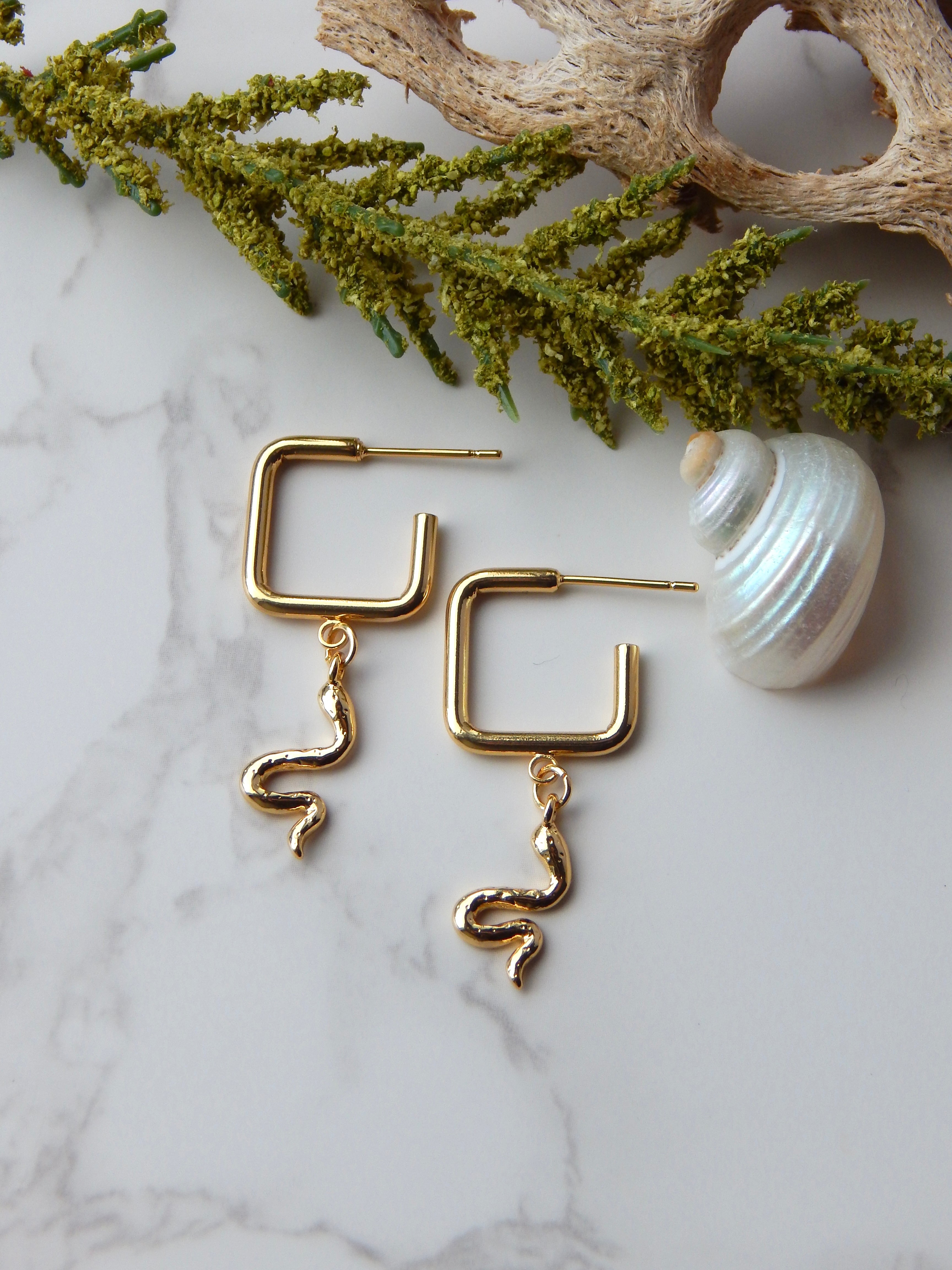 Square Snake Earrings
