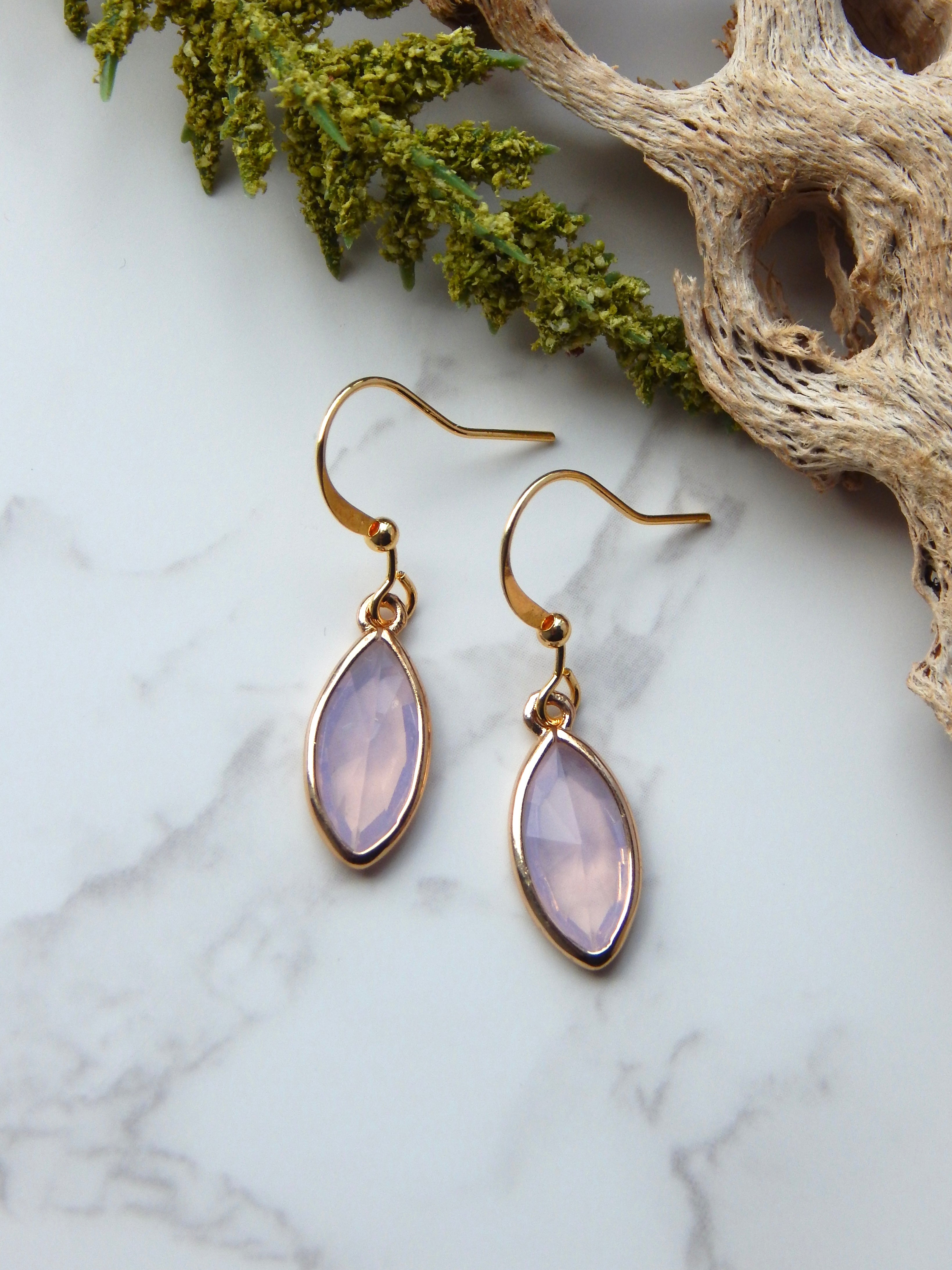 Opal Pink Drop Earrings