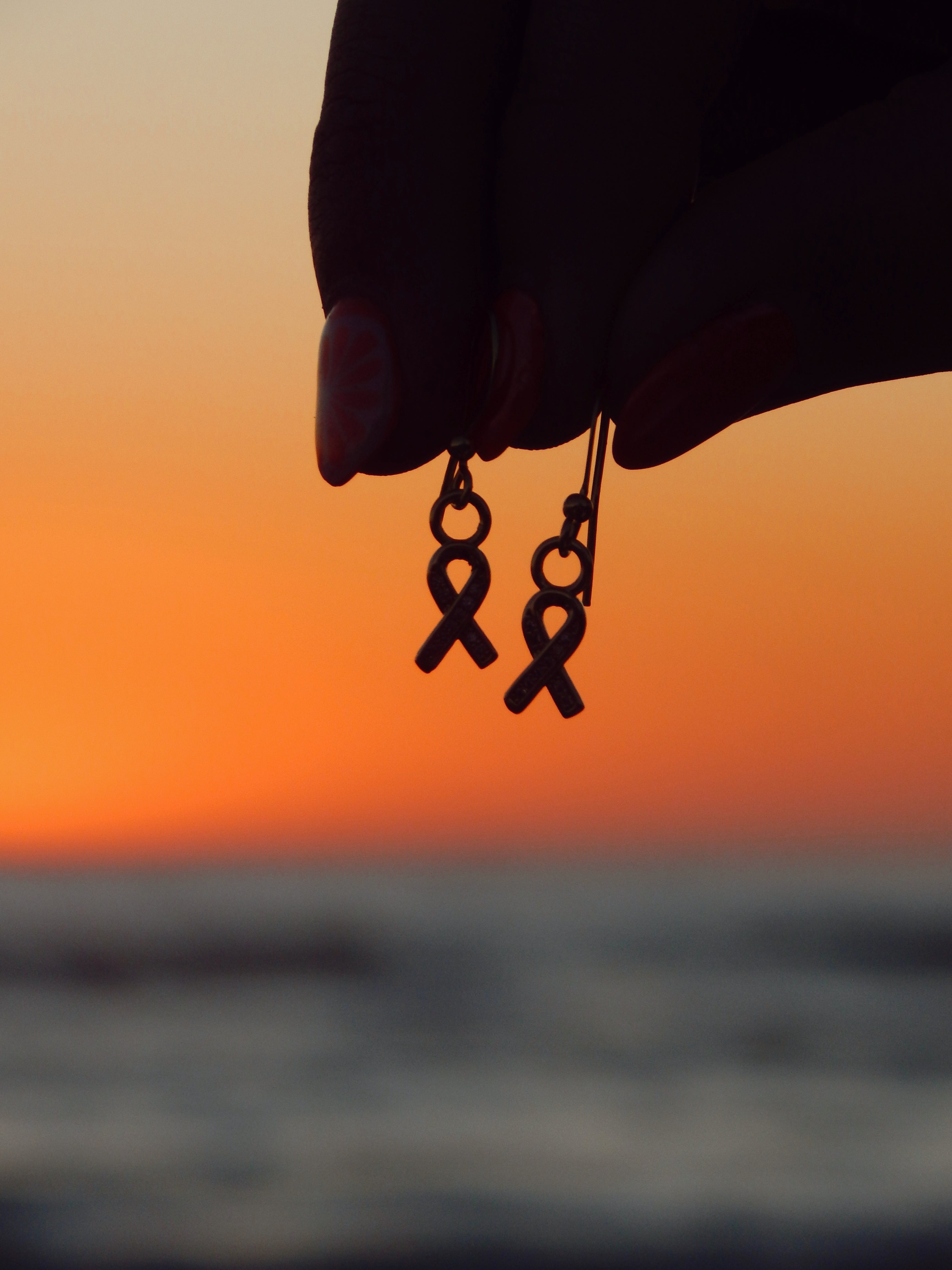 Golden Awareness Ribbon Earrings – 18k Gold Plated with Pave Cubic Zirconia