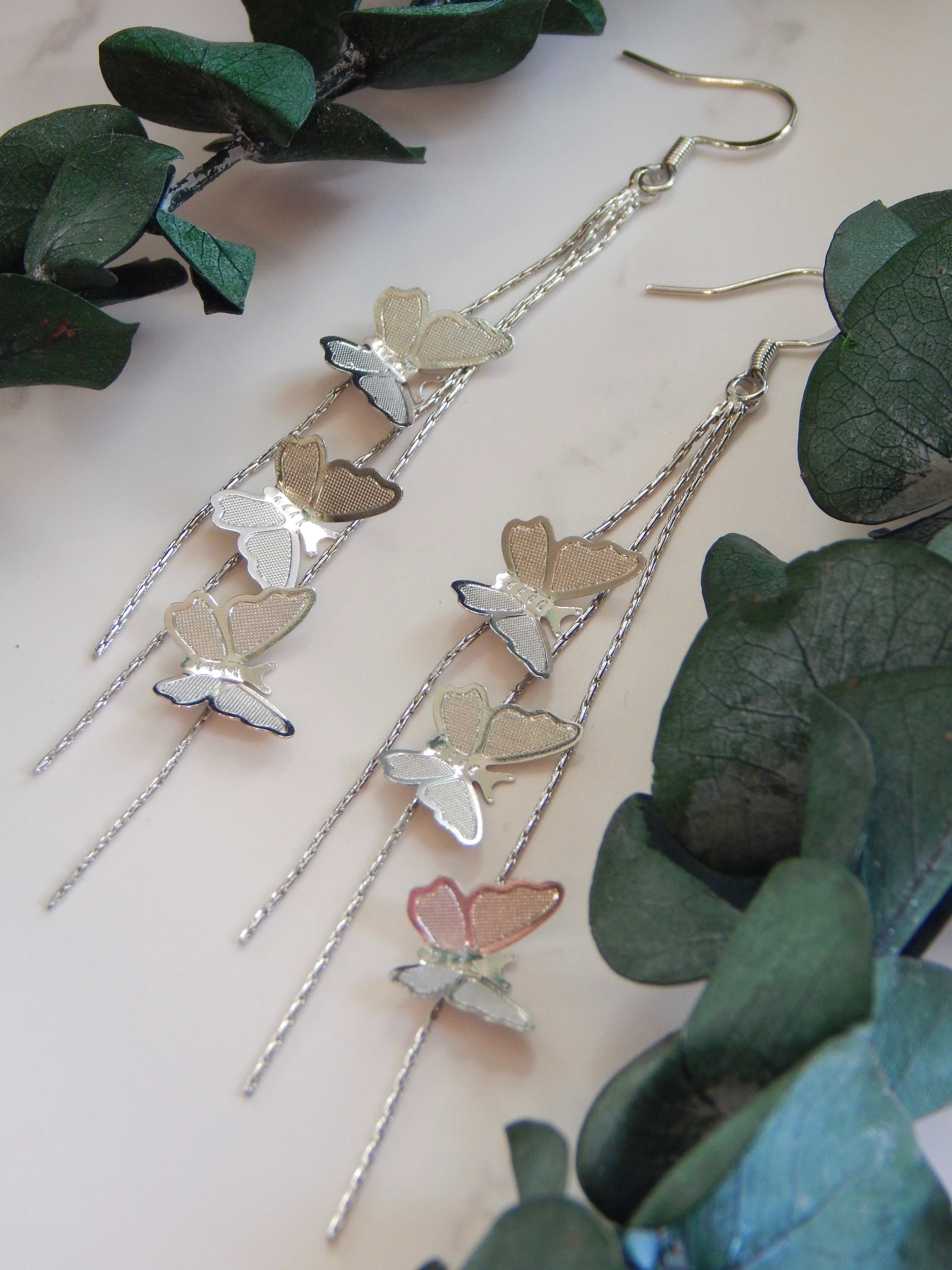 Aurora Butterfly Dangle Earrings – Long Drop Statement Jewelry