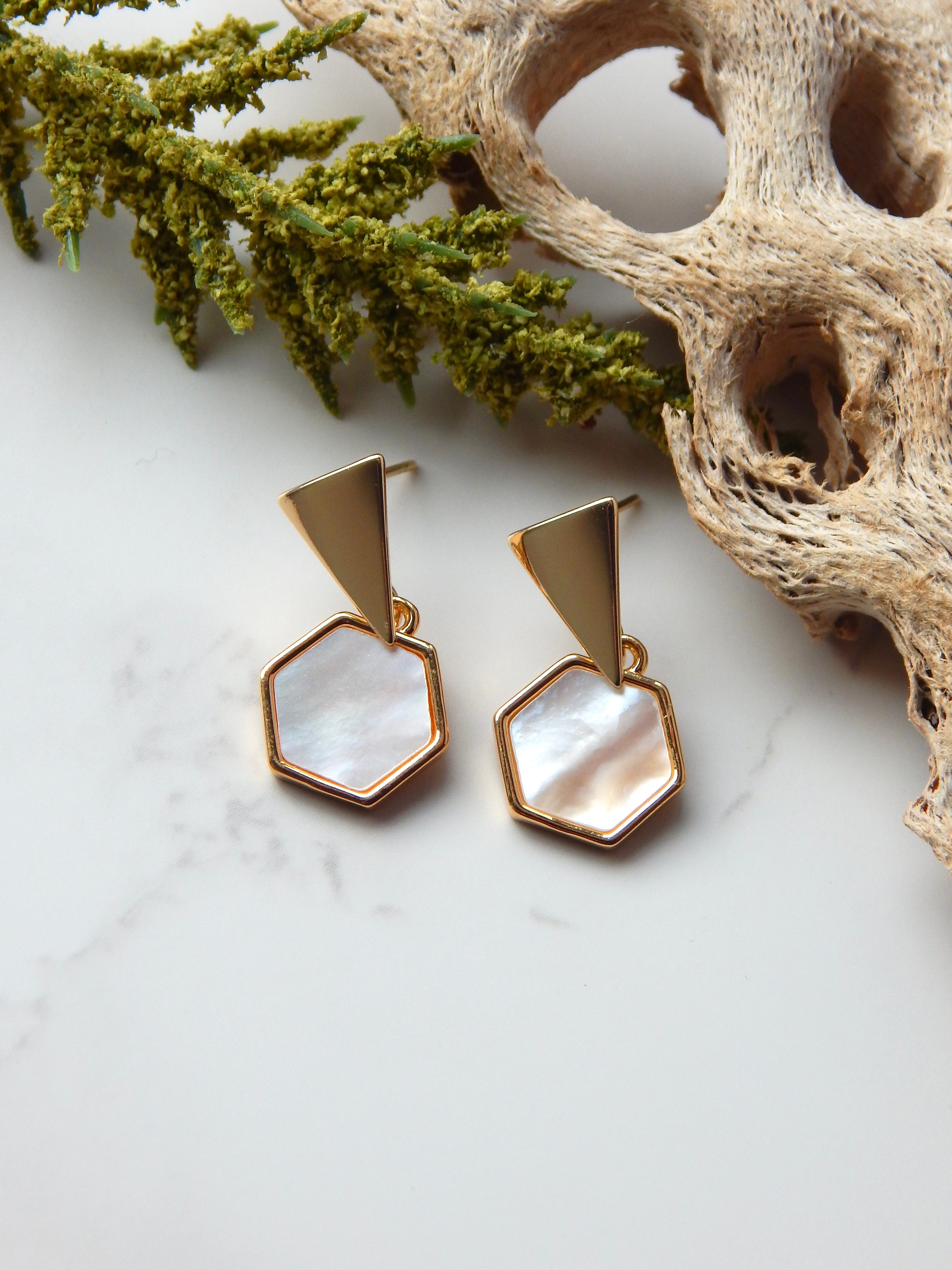 Abalone Honeycomb Earrings