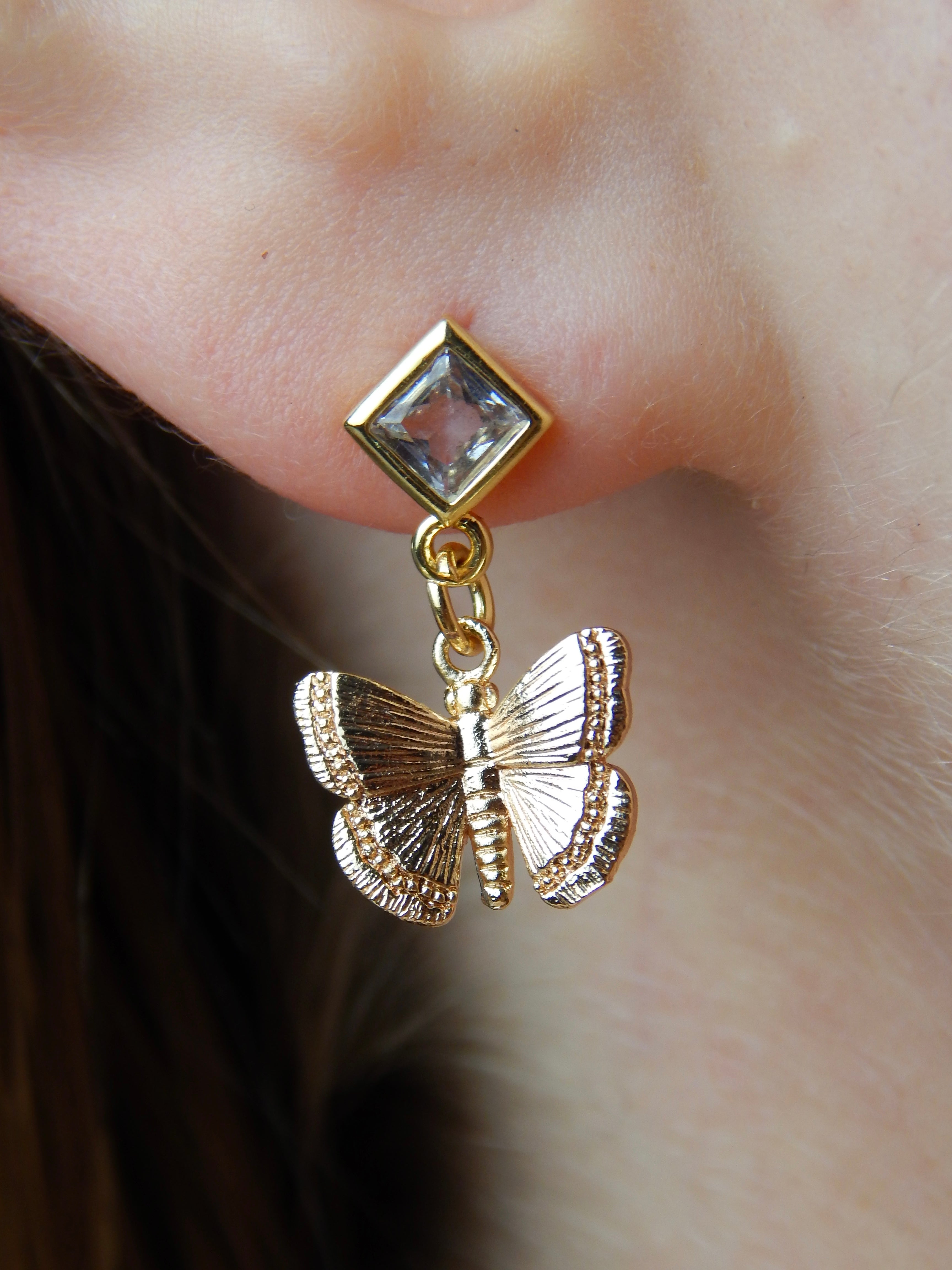 Diamond Butterfly Earrings