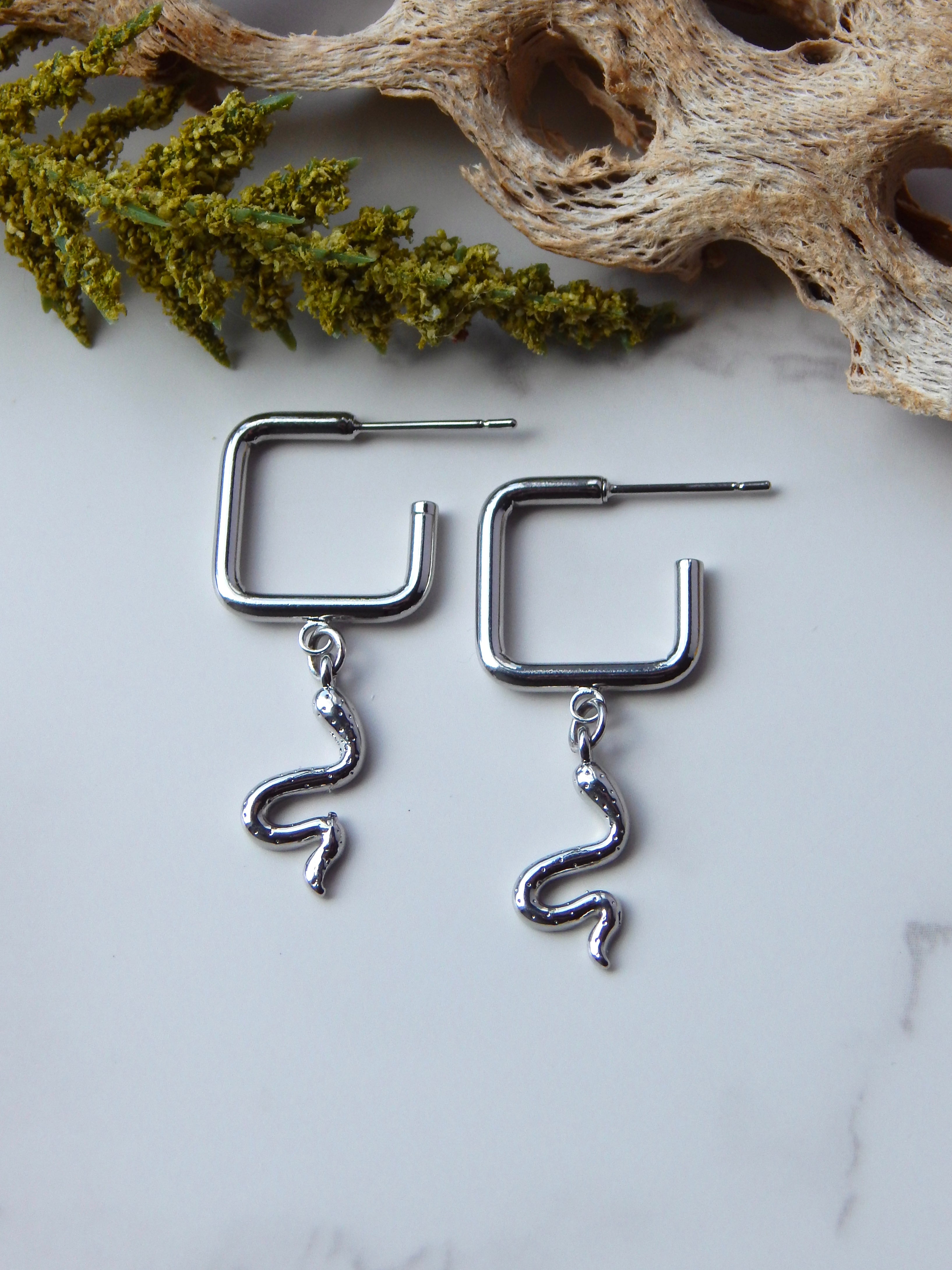 Square Snake Earrings
