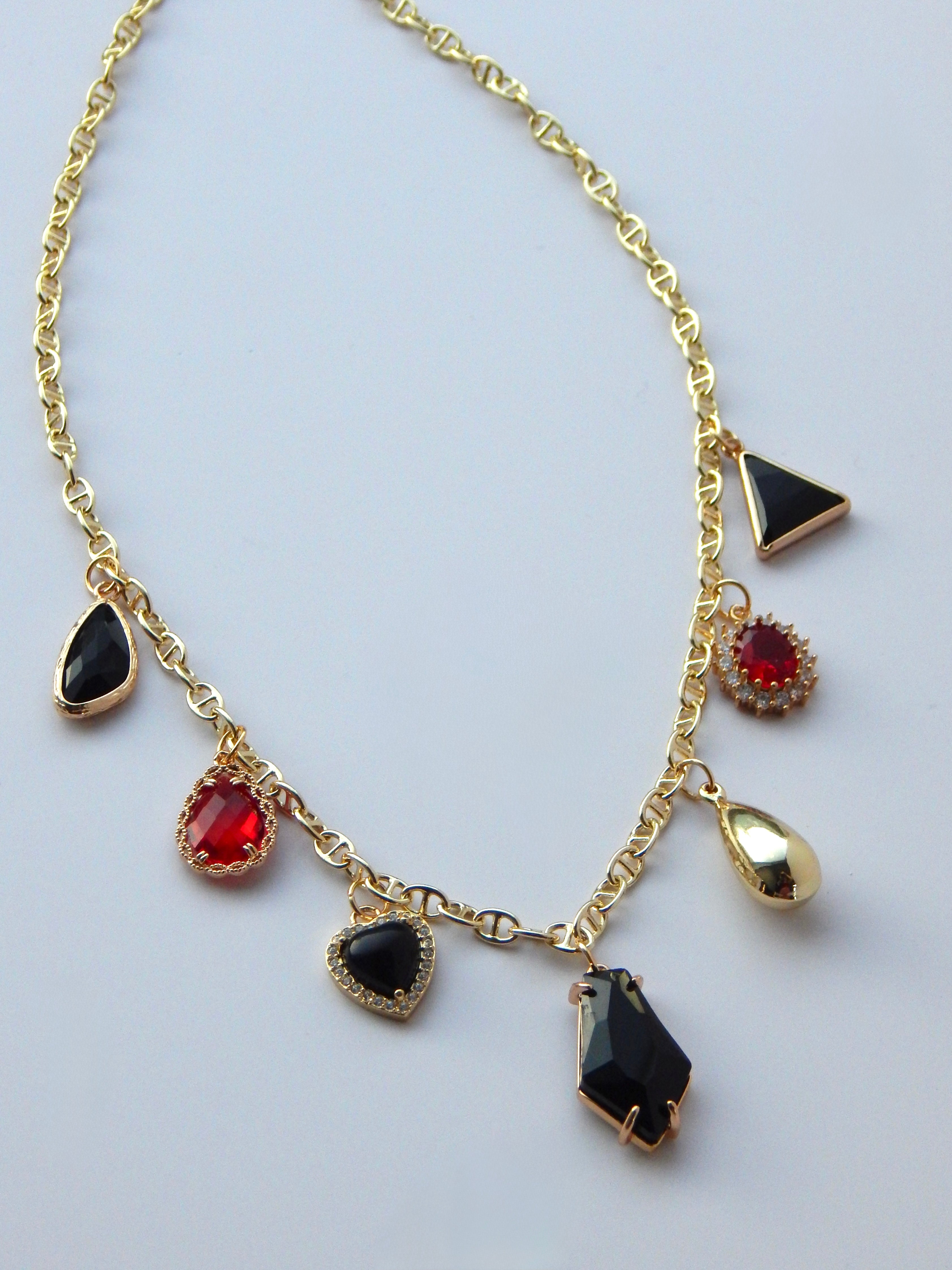 18 inch Bold Edgy Valentine Charm Necklace