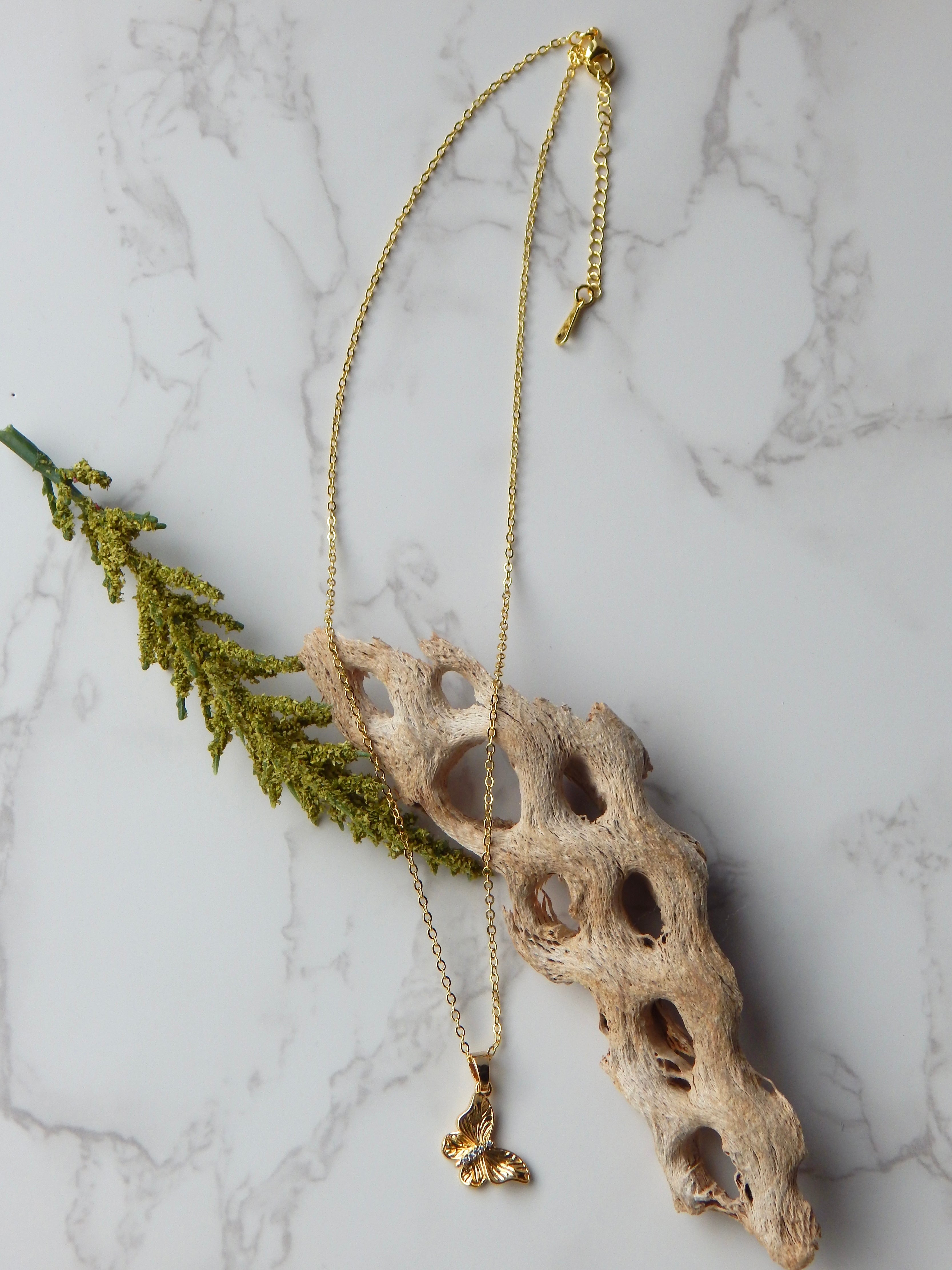 Statement Gold Butterfly Necklace