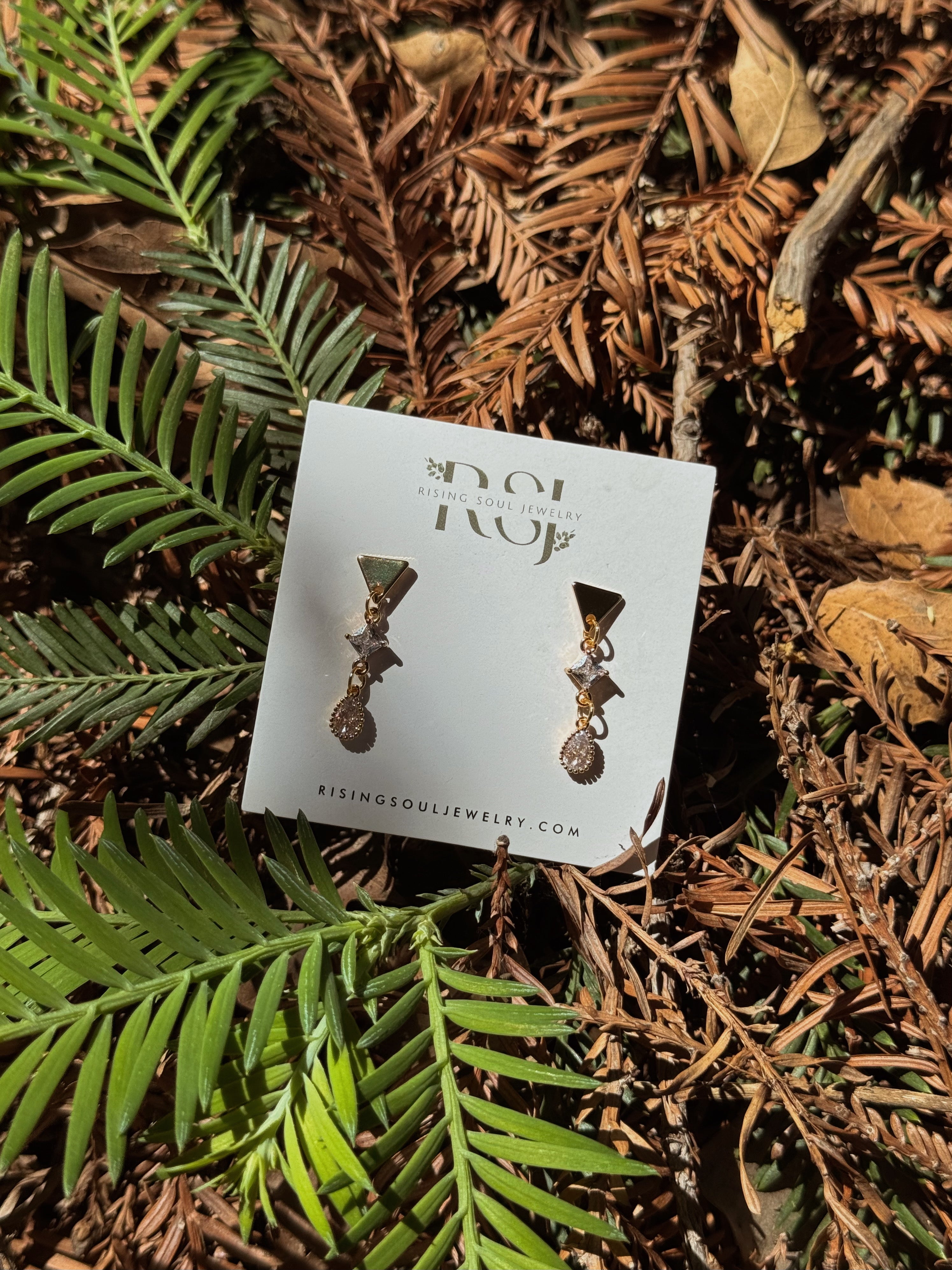 Dainty Diamond Dangle Earrings