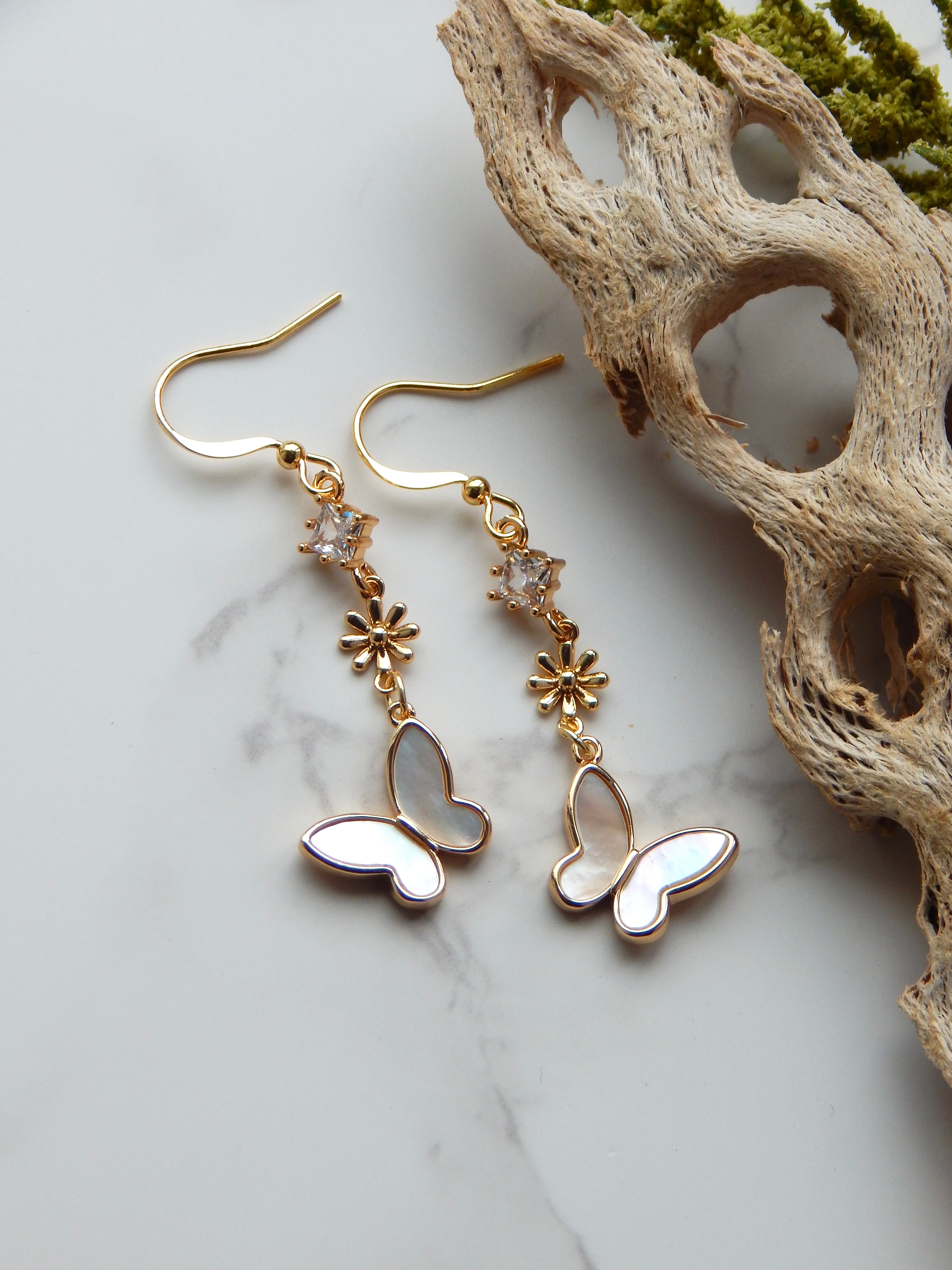 Statement Floral Butterfly Earrings
