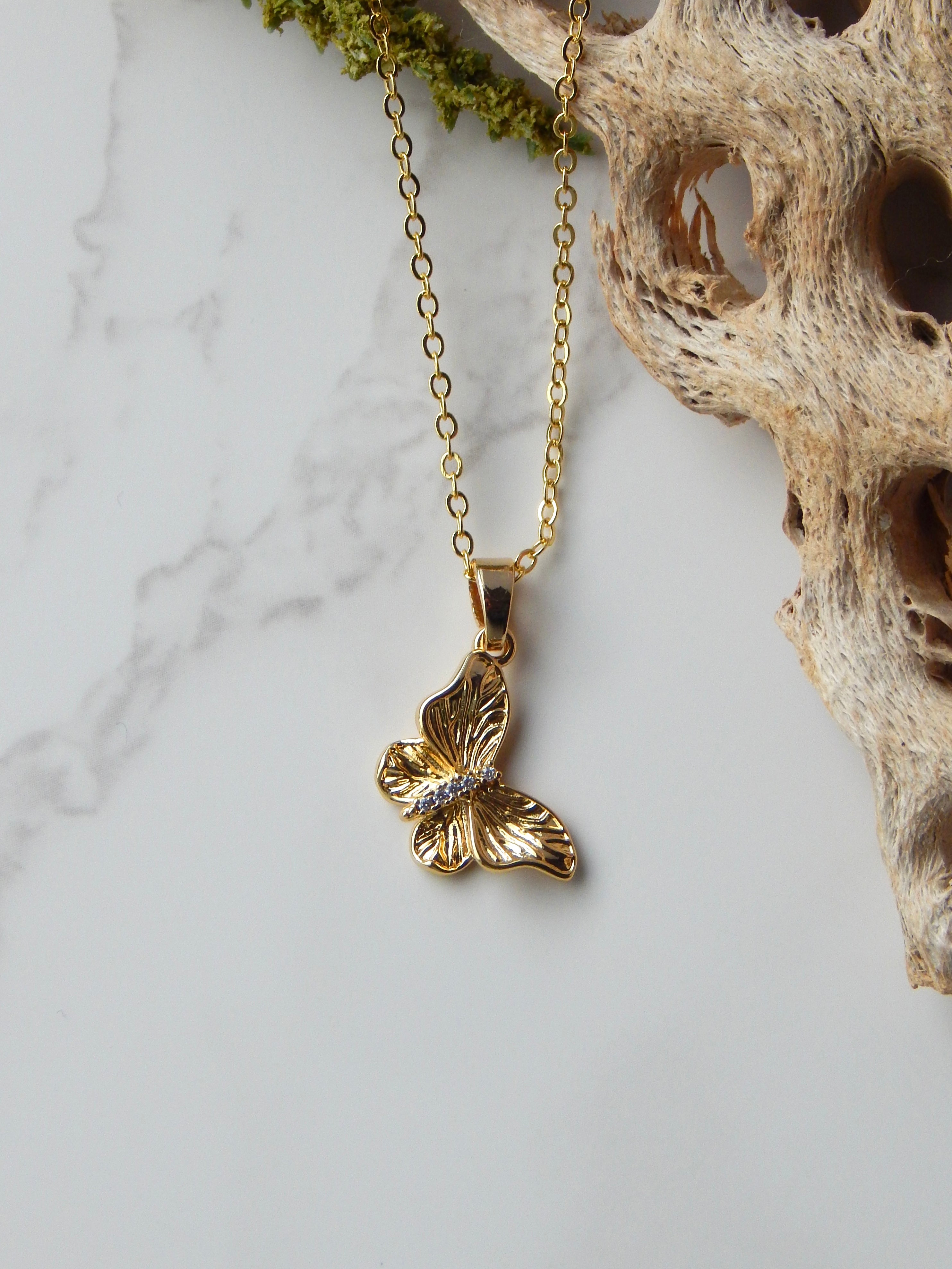 Statement Gold Butterfly Necklace