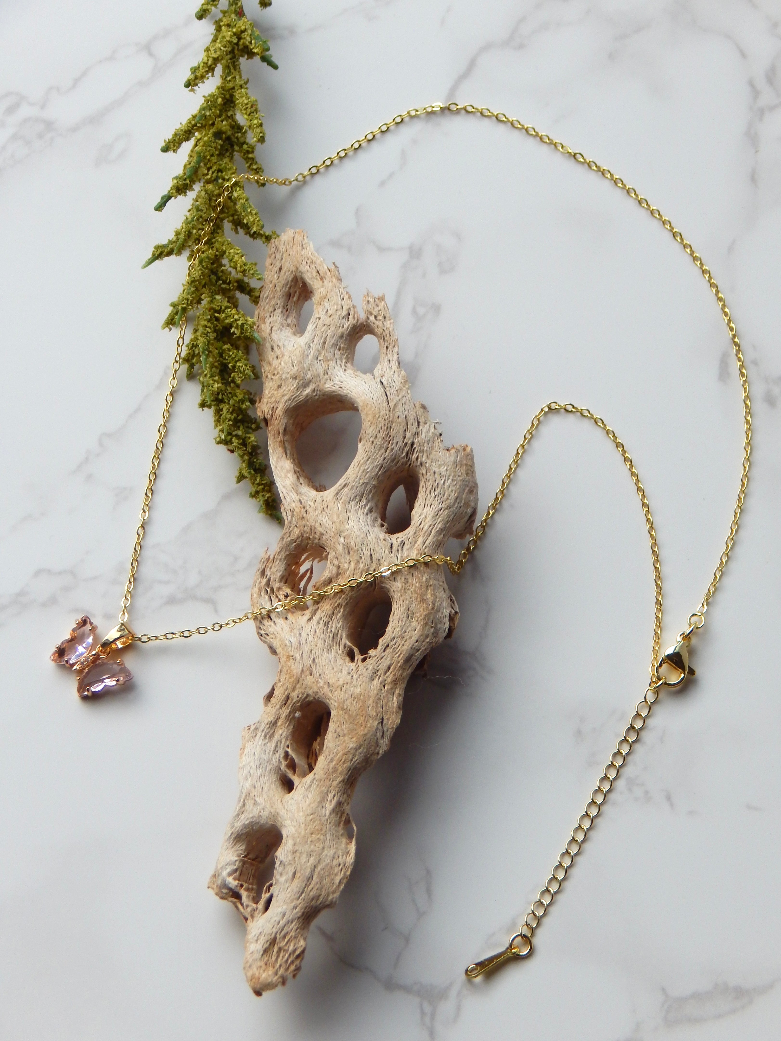 Pink Butterfly Necklace