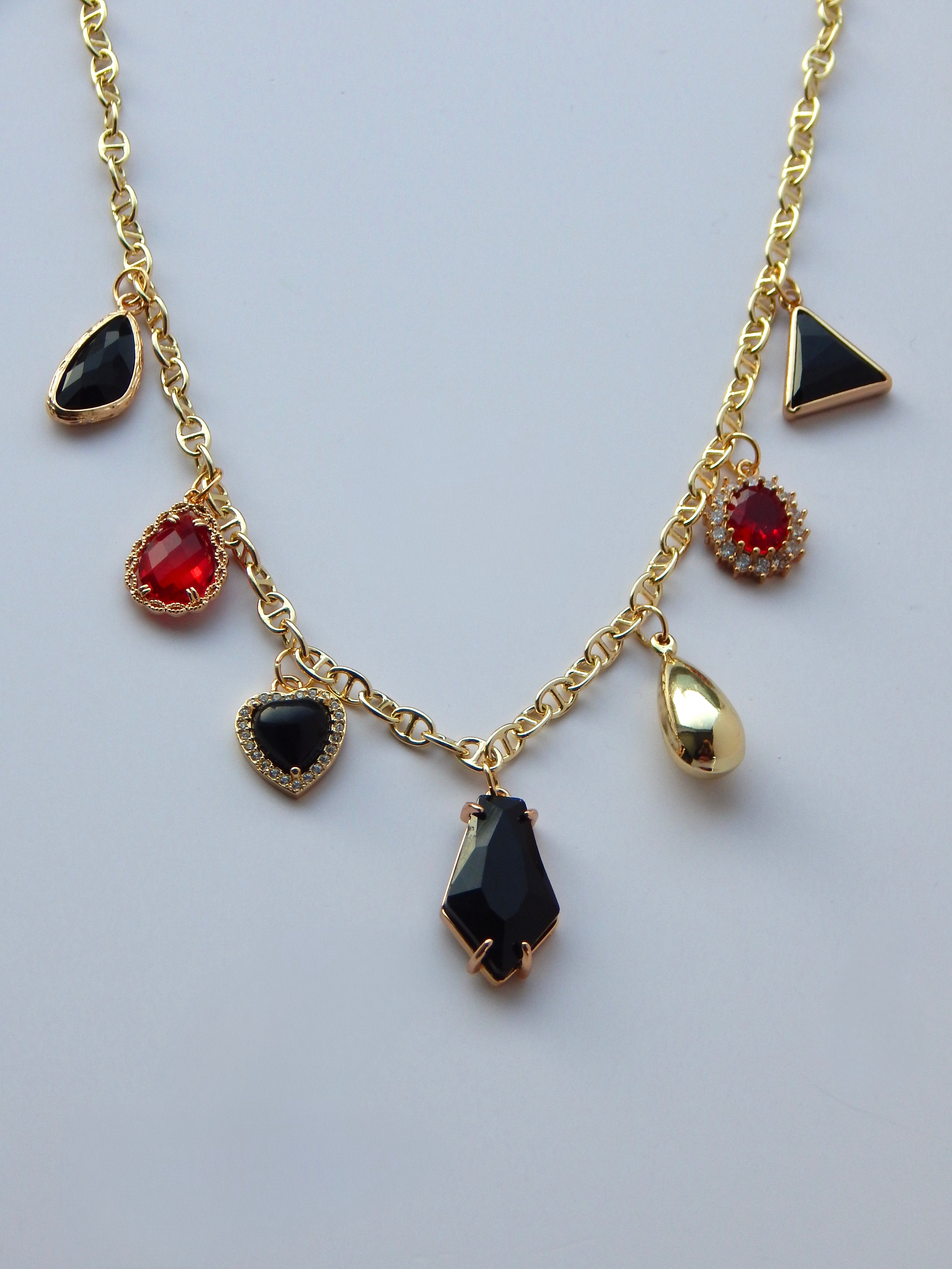 18 inch Bold Edgy Valentine Charm Necklace
