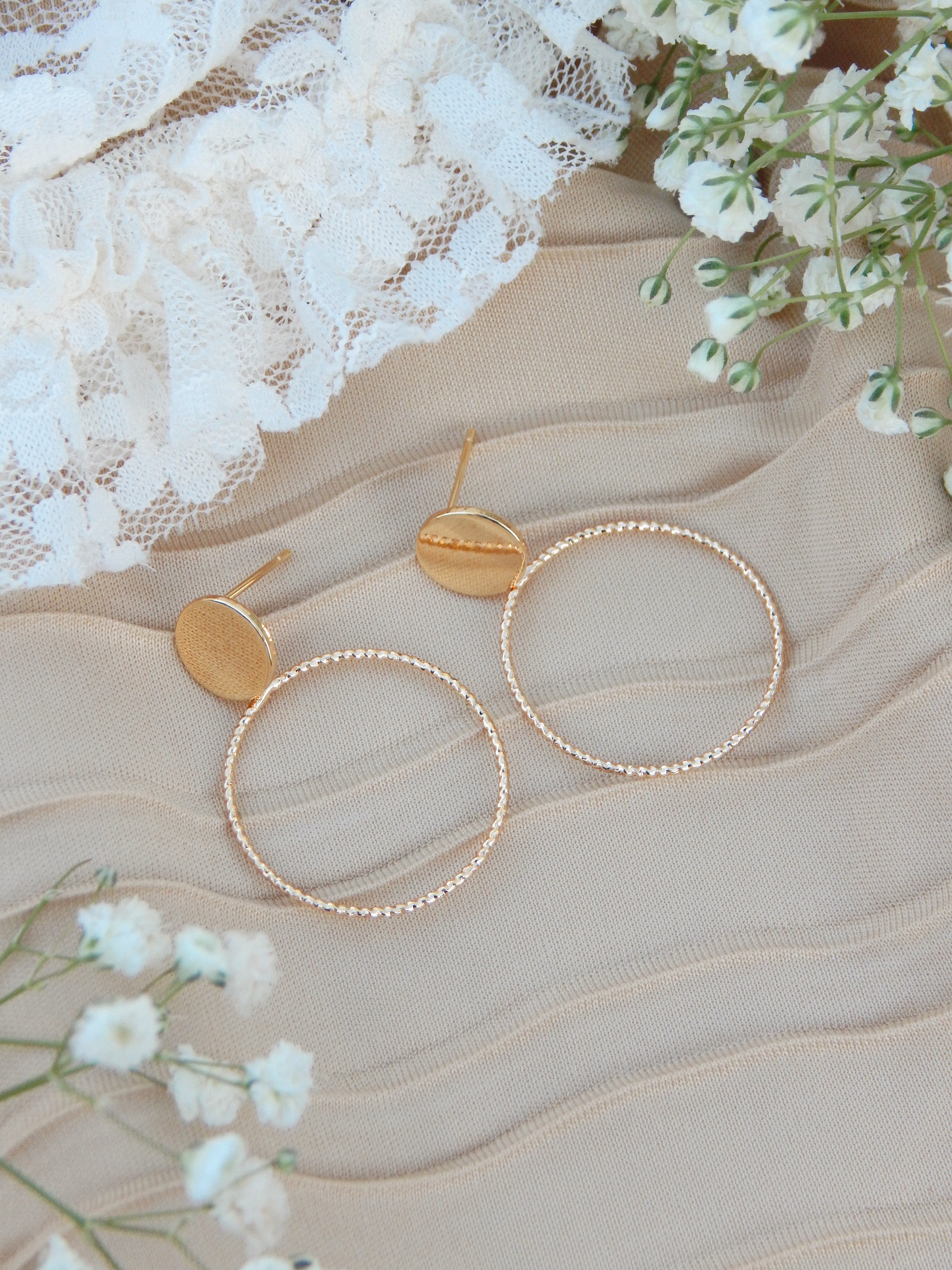 Radiance Hoop Earrings – Textured Gold Stud Hoops | Classic Edition