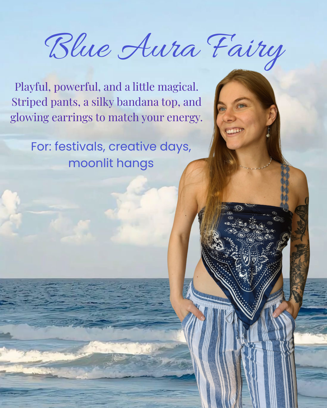 Ocean Soul Earrings – Royal Blue Crystal & Silver Shell Dangles