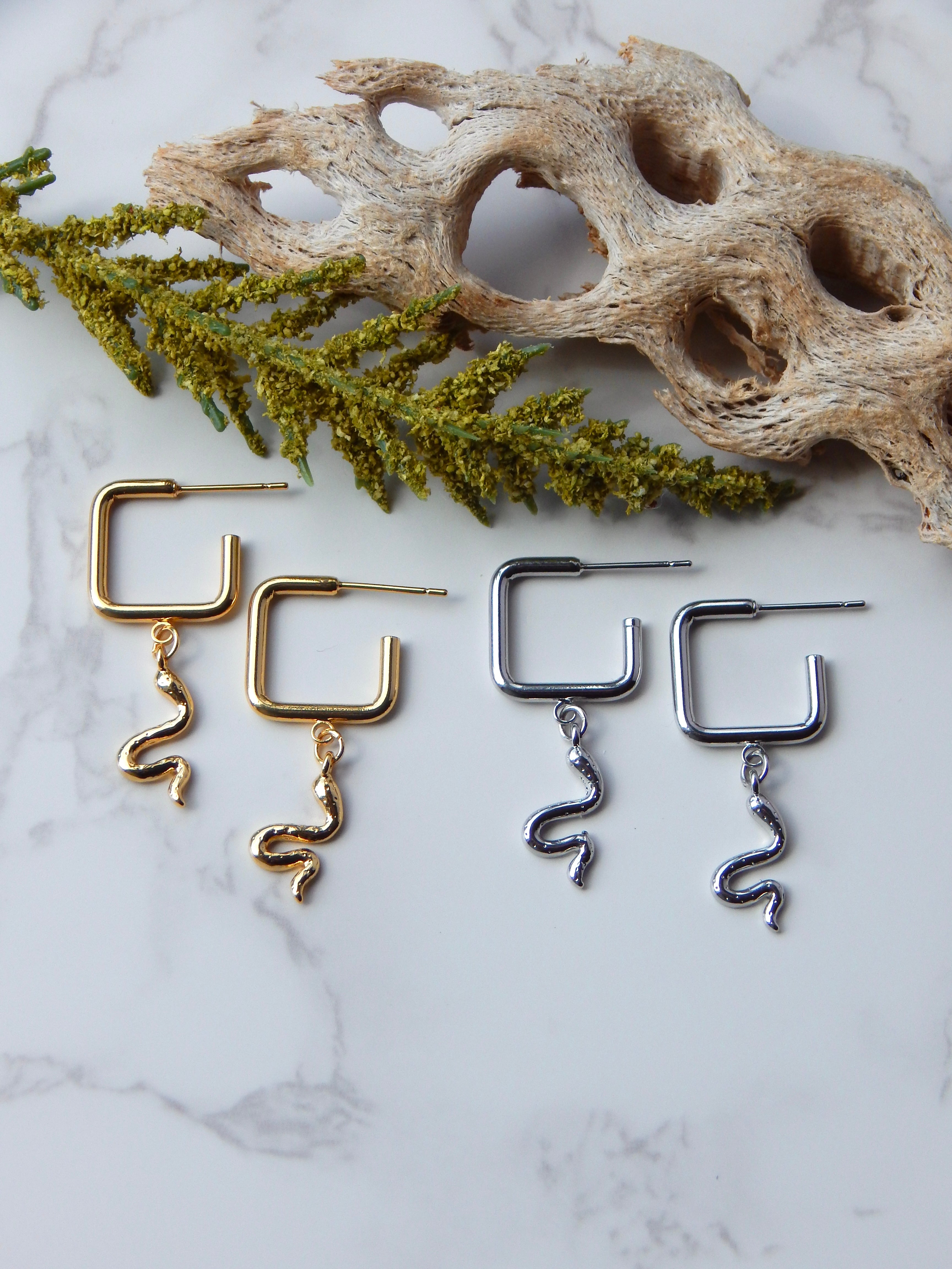 Square Snake Earrings