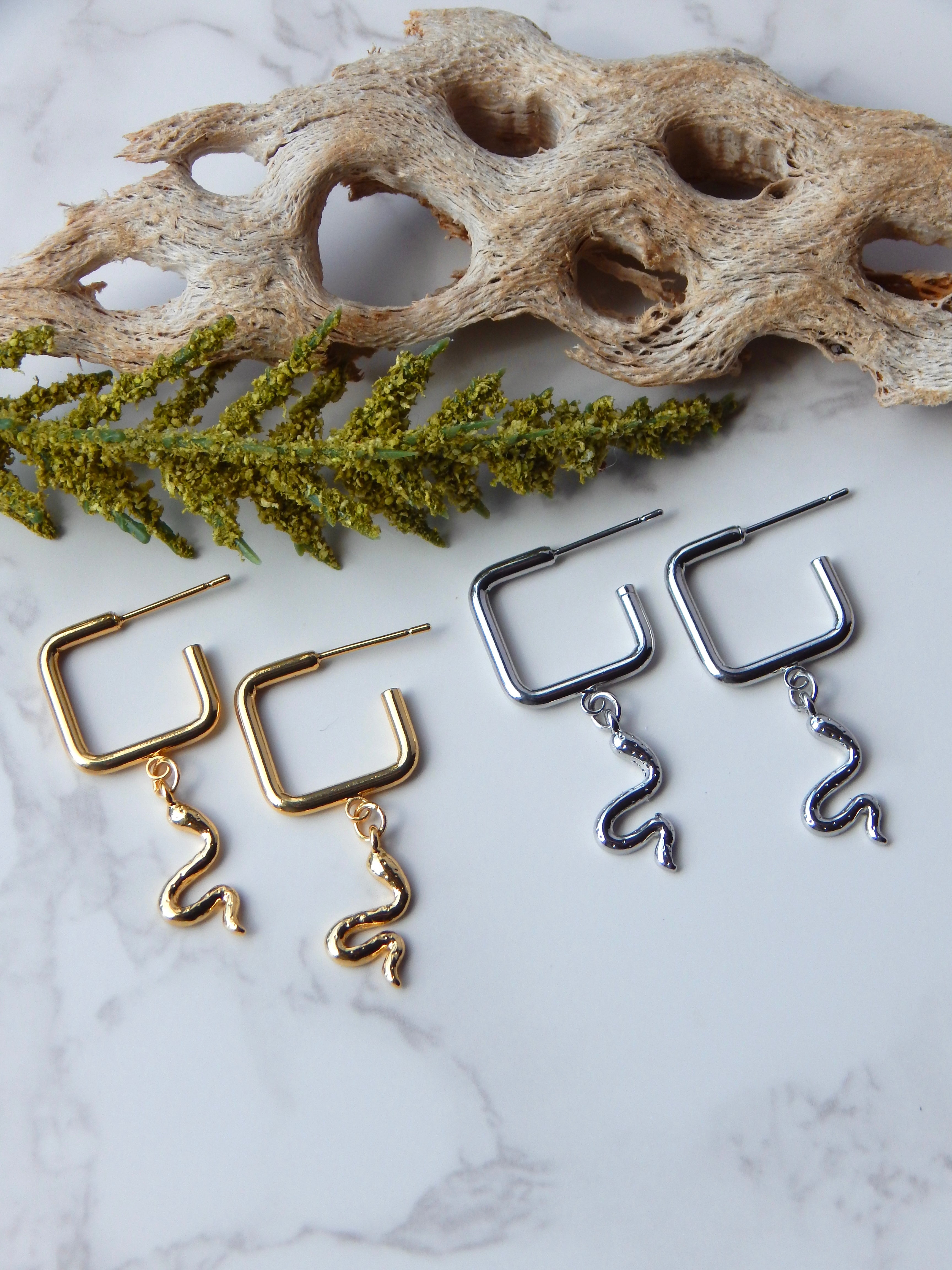 Square Snake Earrings