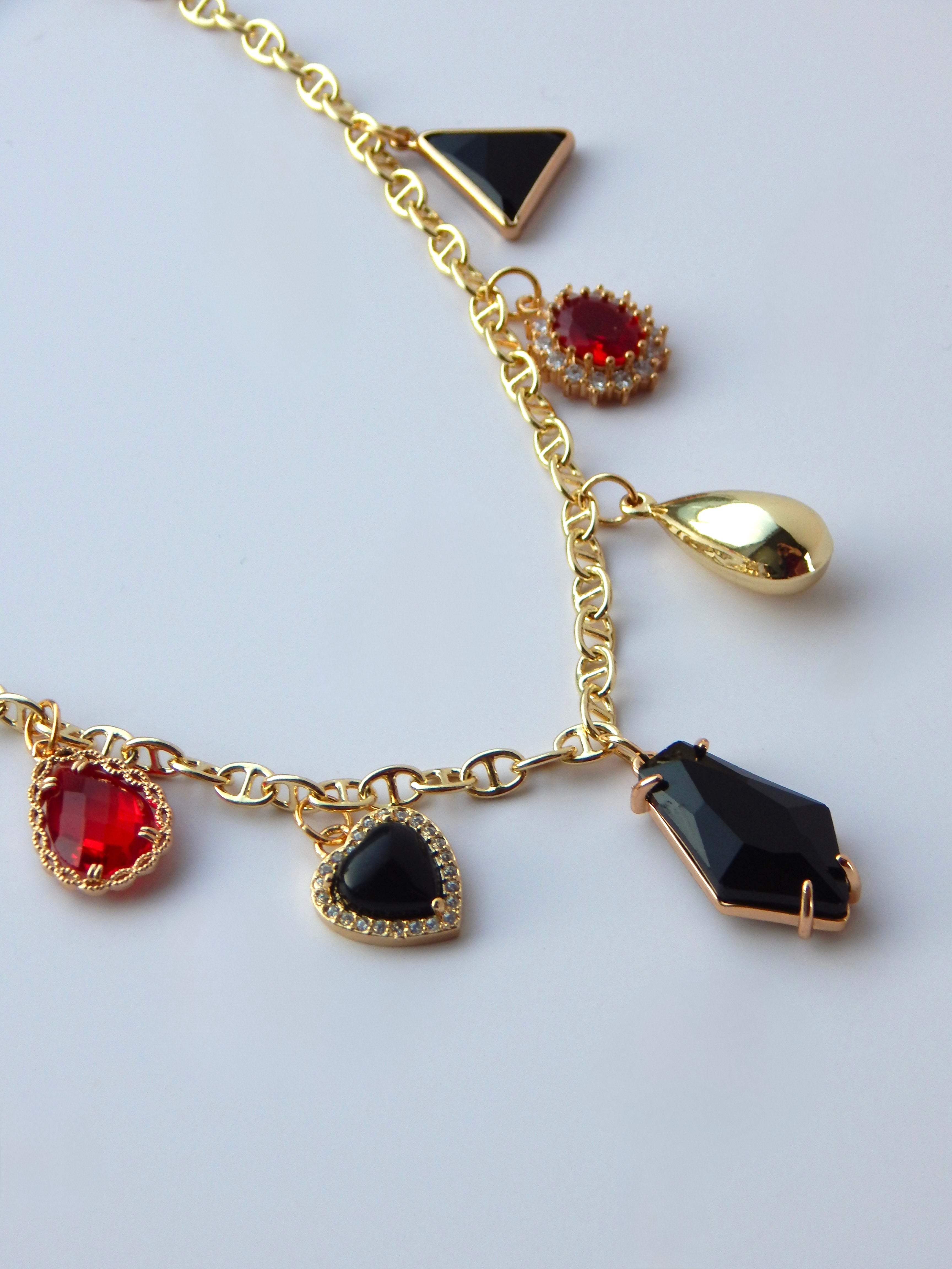 18 inch Bold Edgy Valentine Charm Necklace