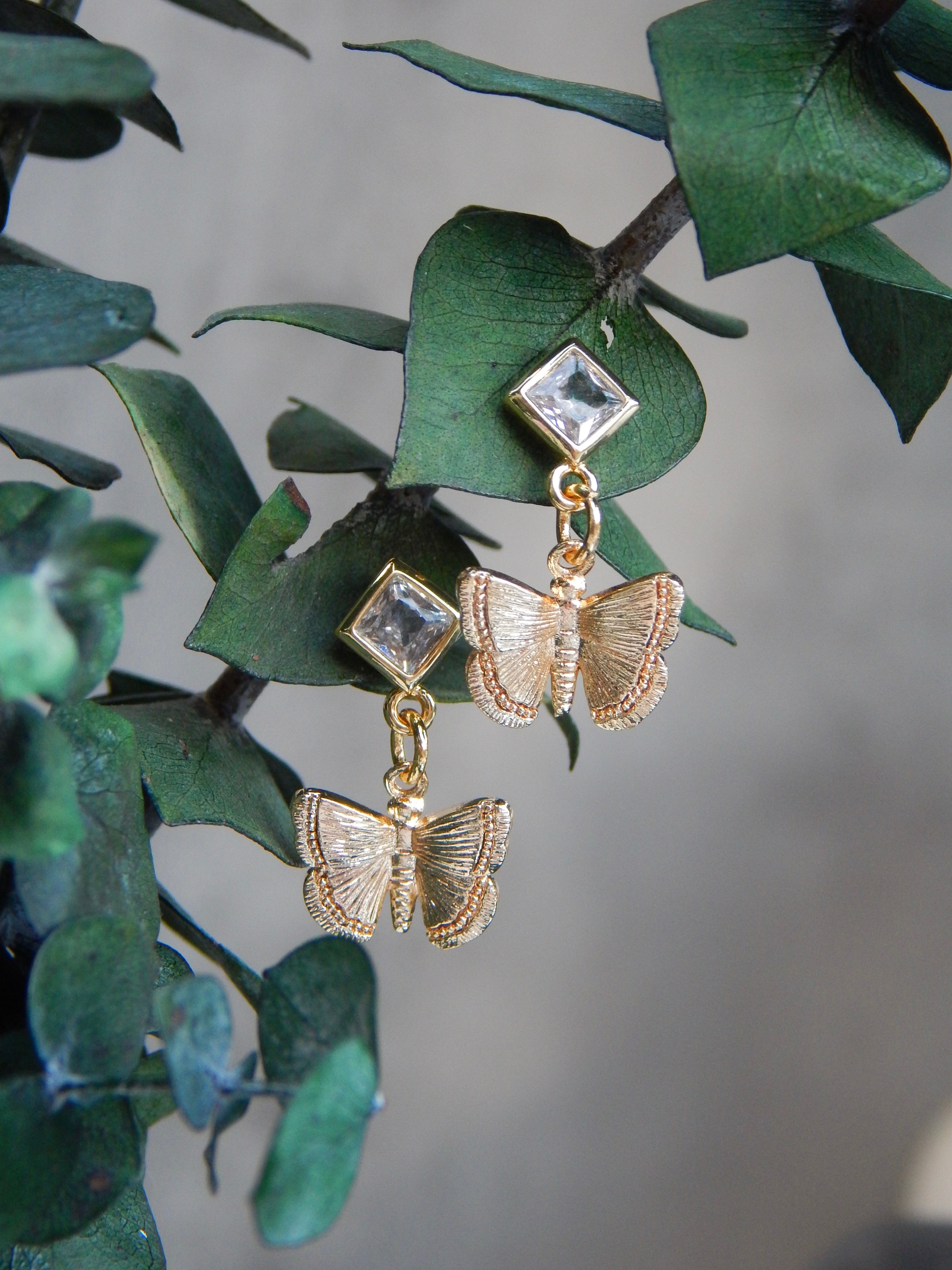 Diamond Butterfly Earrings