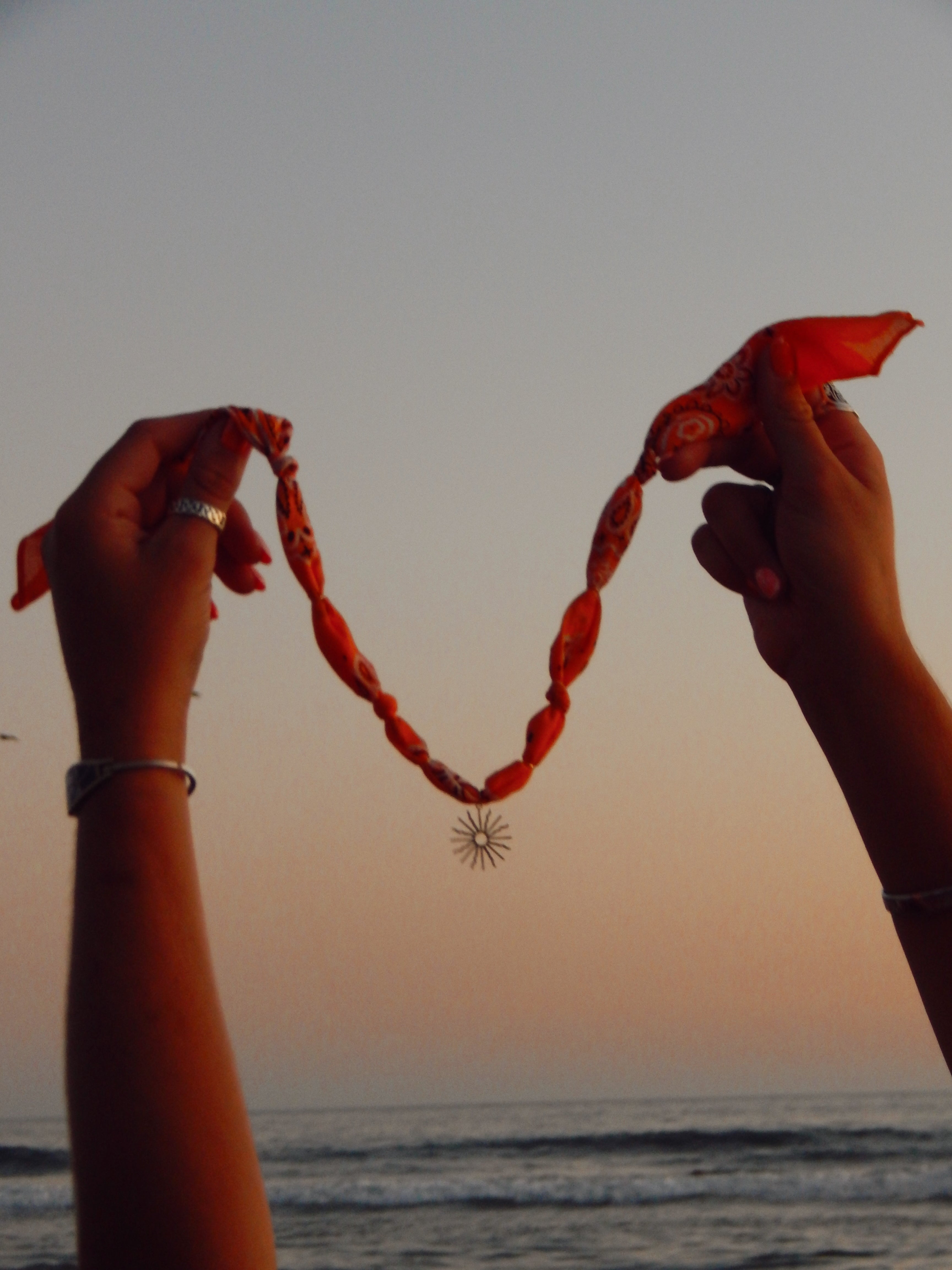Sunburst Glow Bandana Charm Necklace – Adjustable 20” Max | 18k Gold Accent