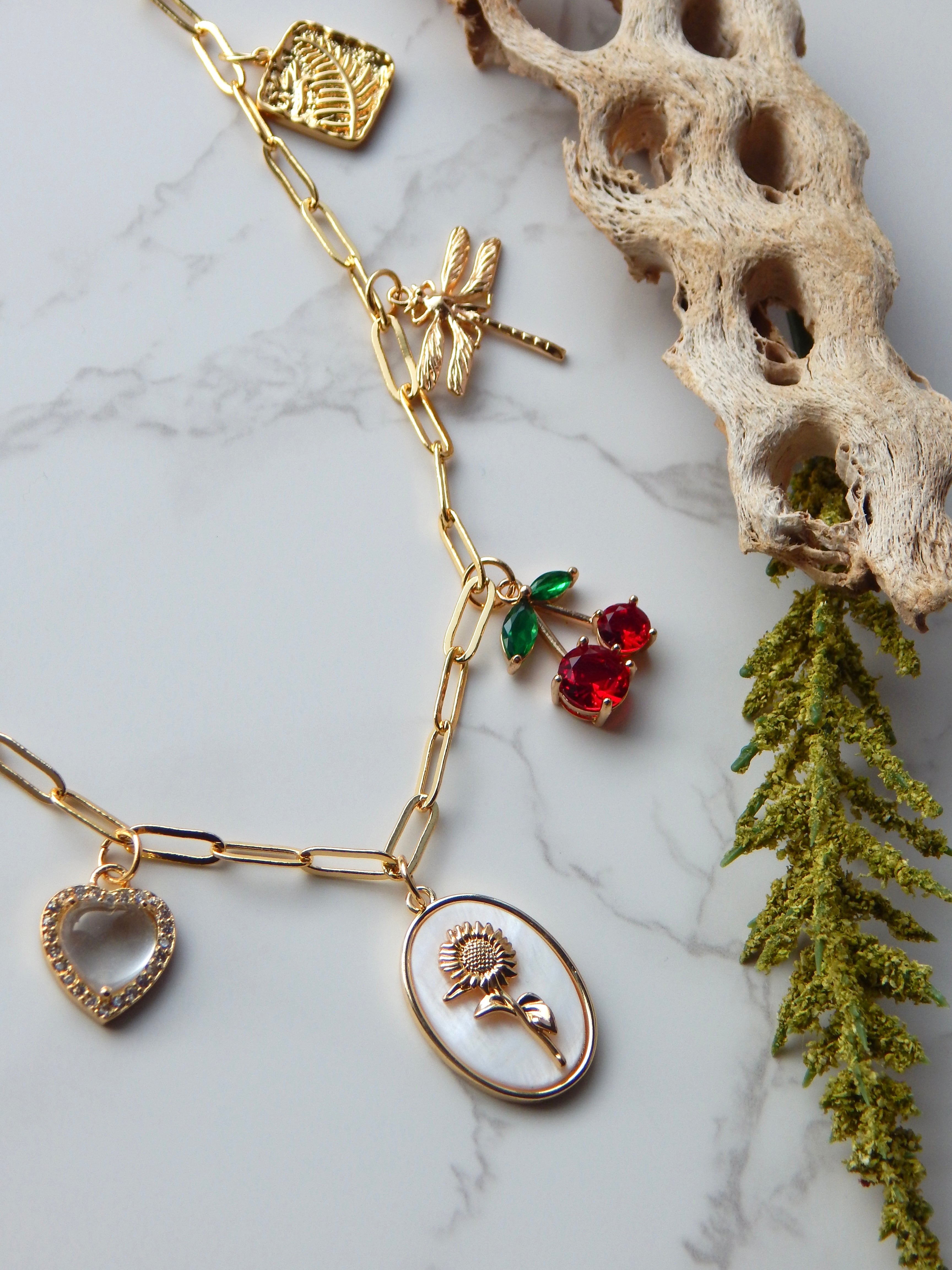 18 inch Sunflower Charm Necklace
