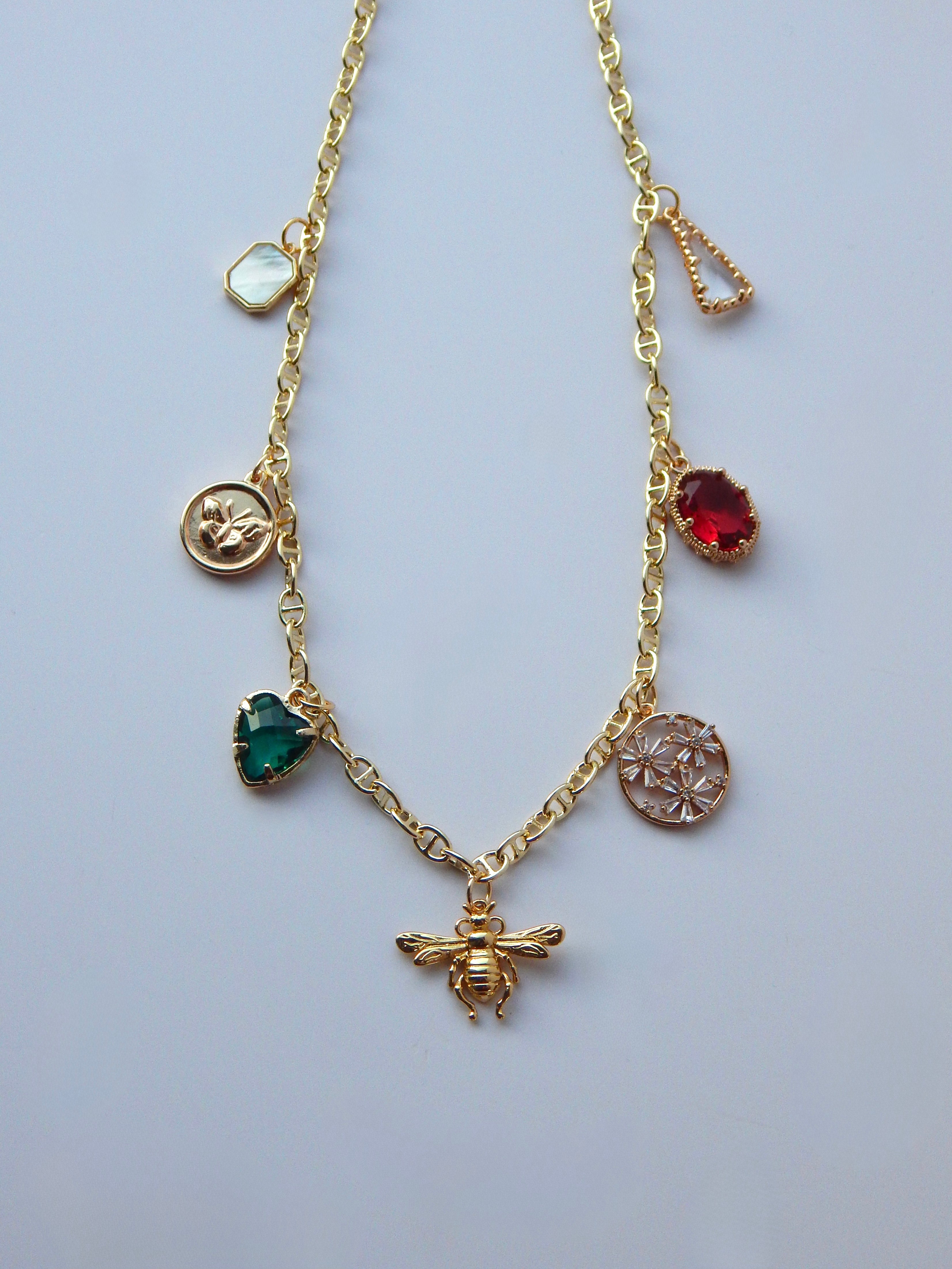 20 inch Bee Lover Charm Necklace
