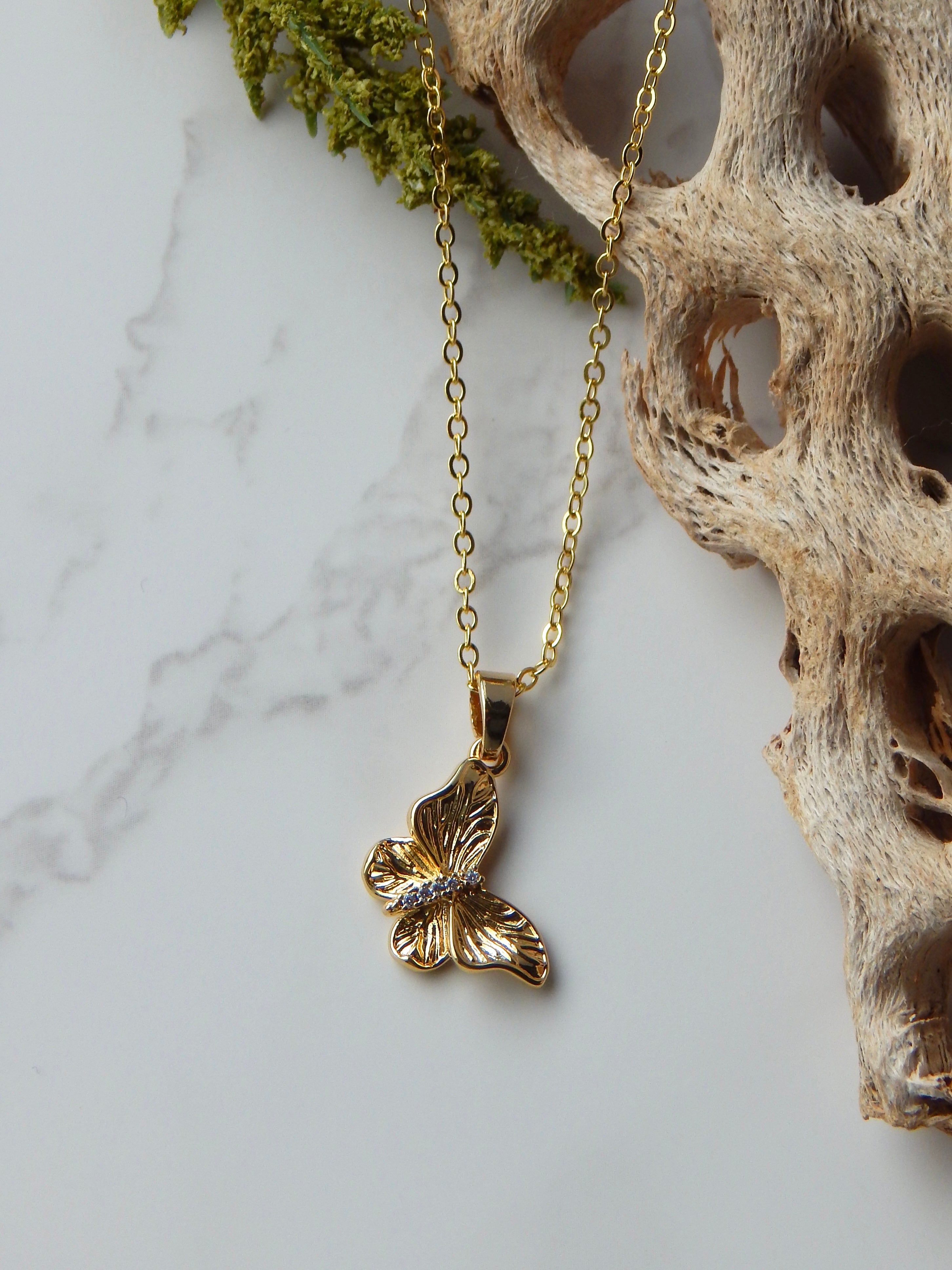 Statement Gold Butterfly Necklace