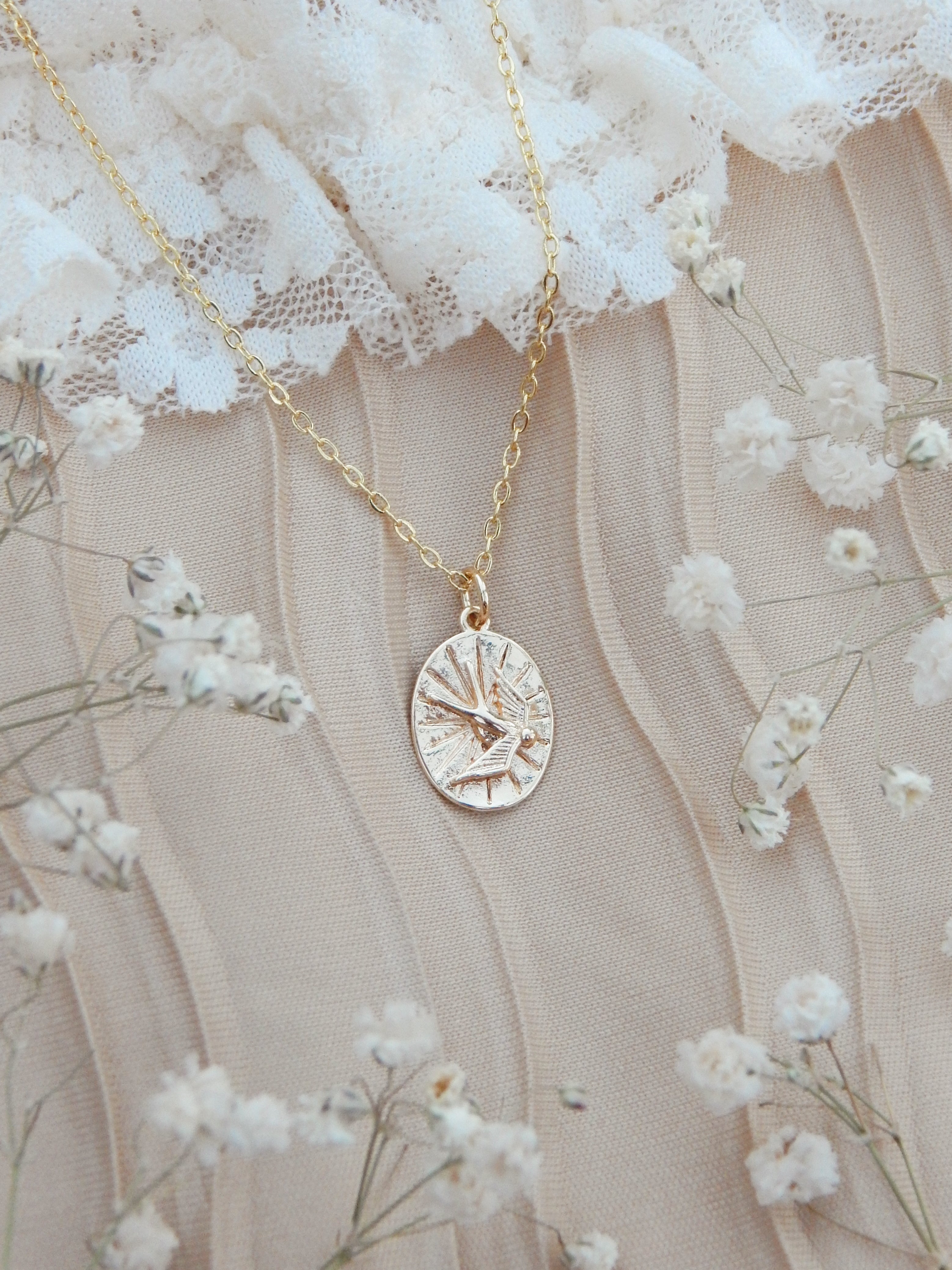 Free Bird Necklace – 18k Gold Plate | Freedom & Renewal Pendant