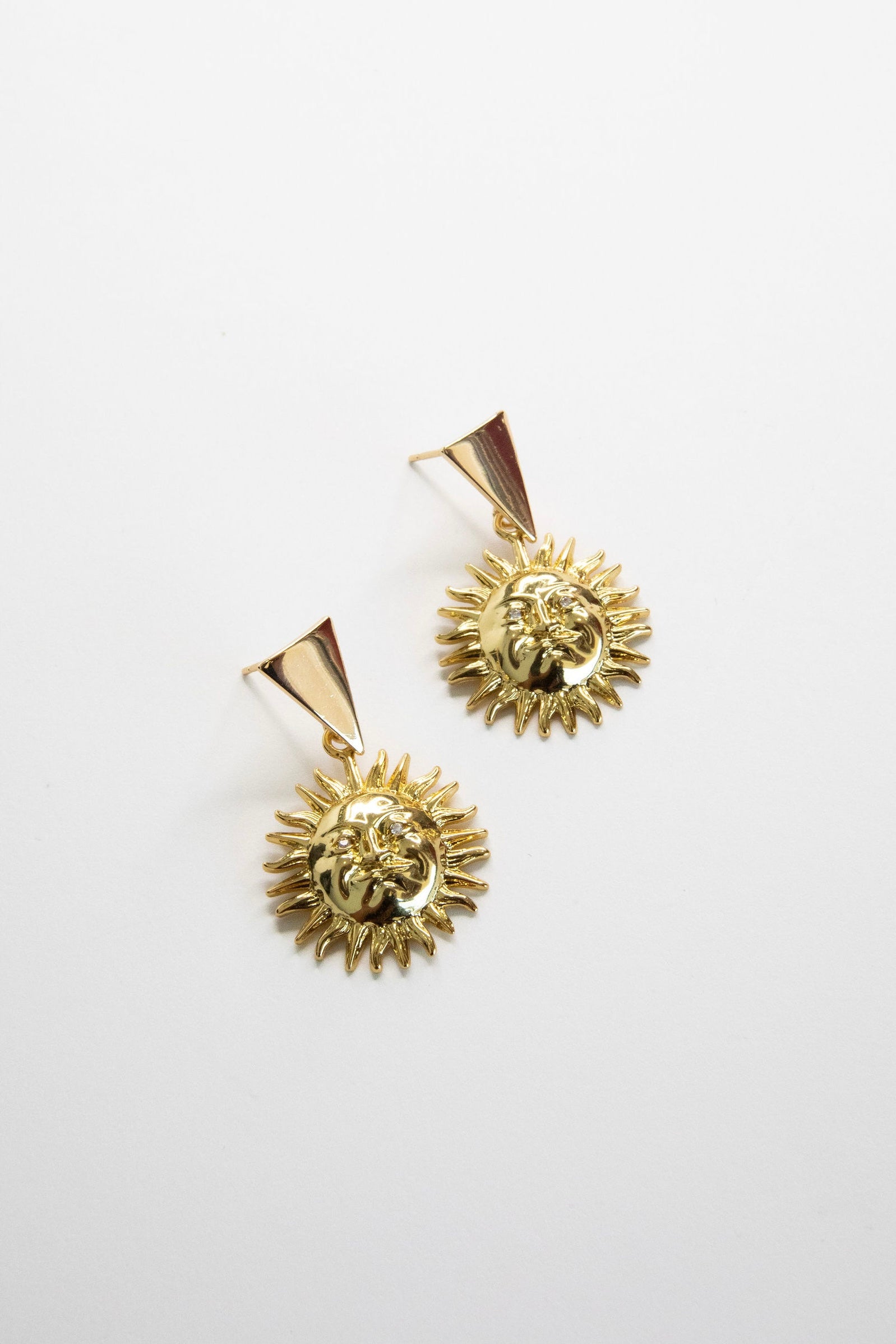 Sol Earrings – Gold Sun Face Statement Celestial Jewelry