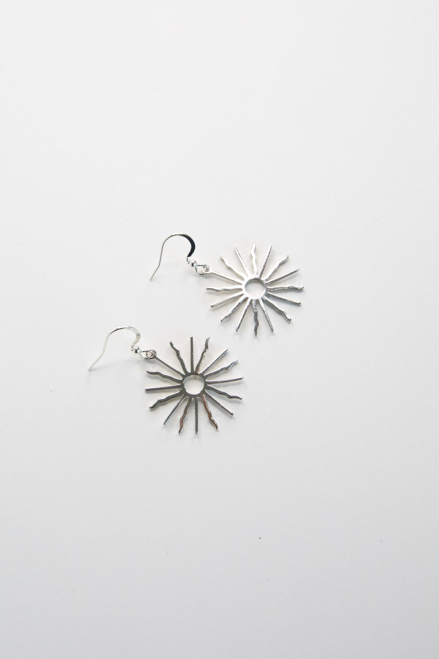 Sunburst Earrings – Gold or Silver Celestial Dangle Drops