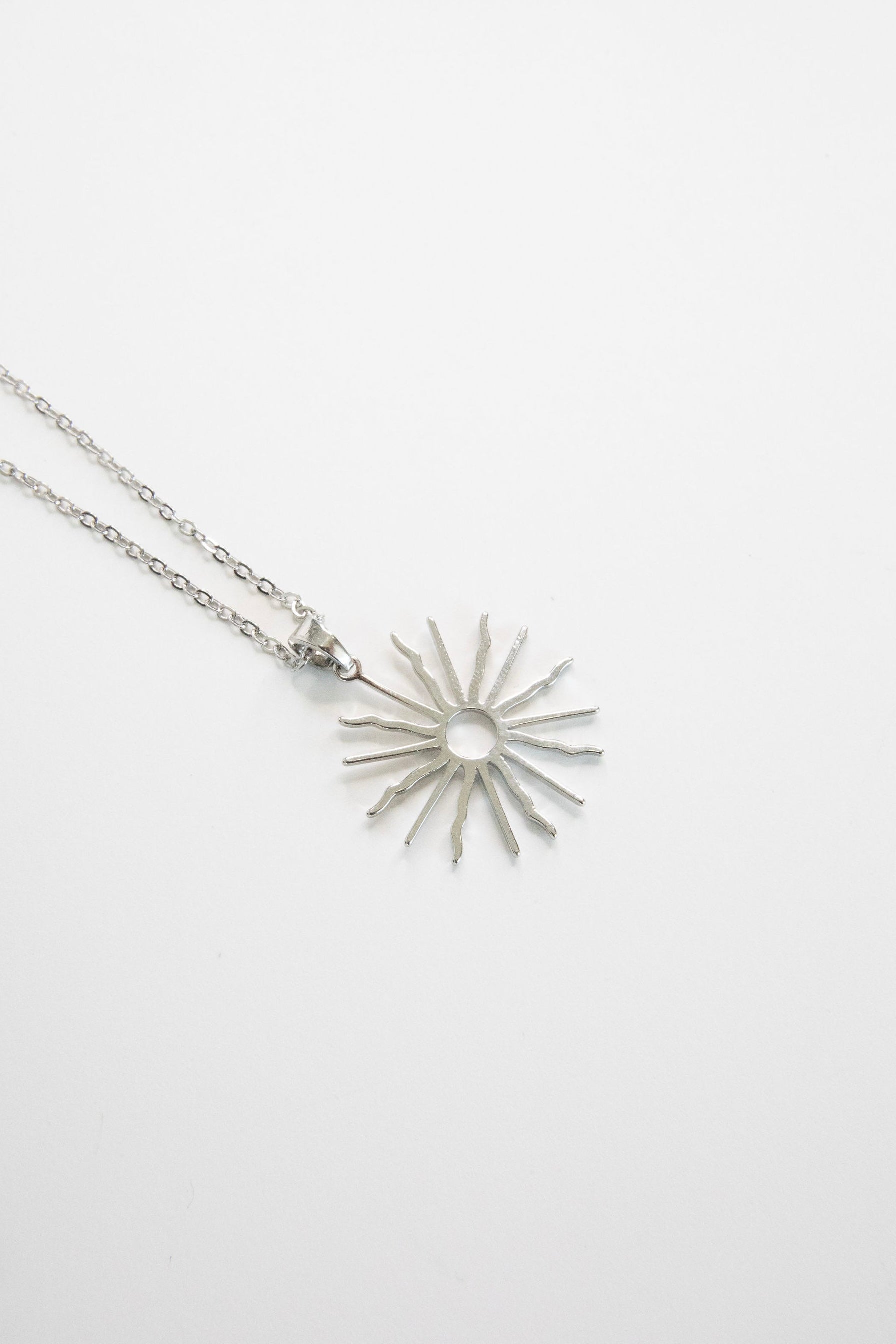 Sunburst Necklace – Minimalist Gold or Silver Radiant Sun Pendant