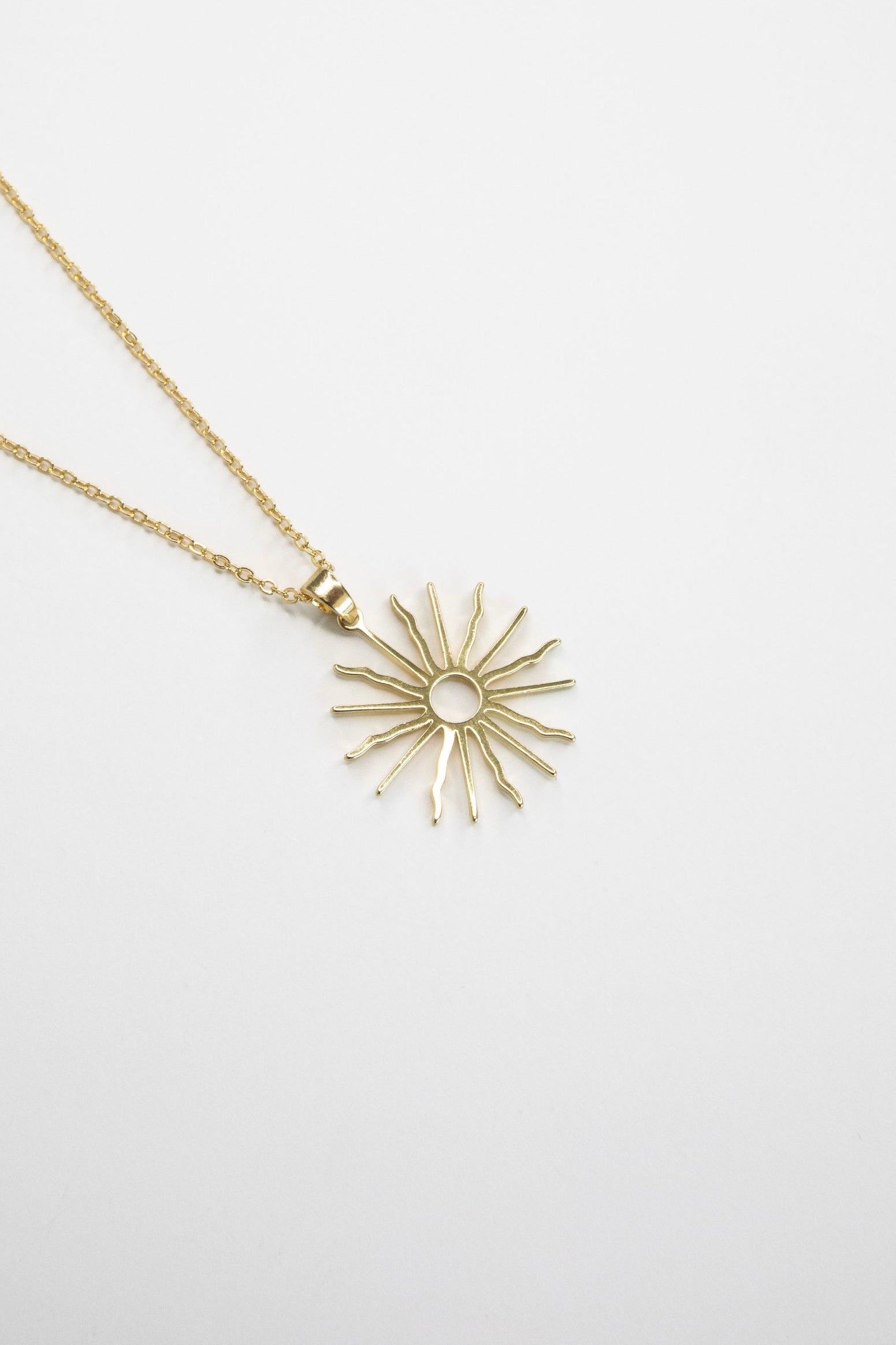 Sunburst Necklace – Minimalist Gold or Silver Radiant Sun Pendant
