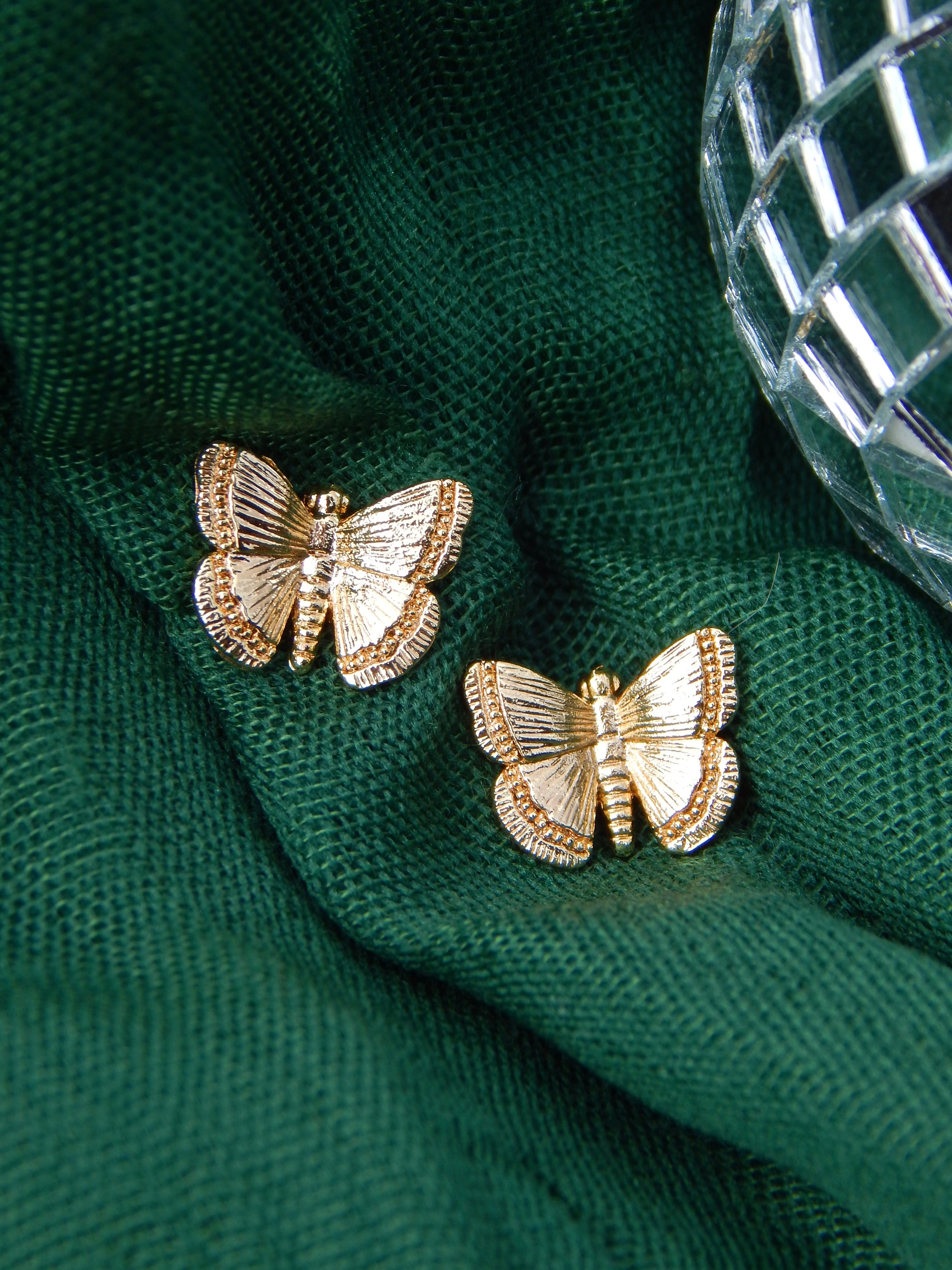 Gold Butterfly Studs