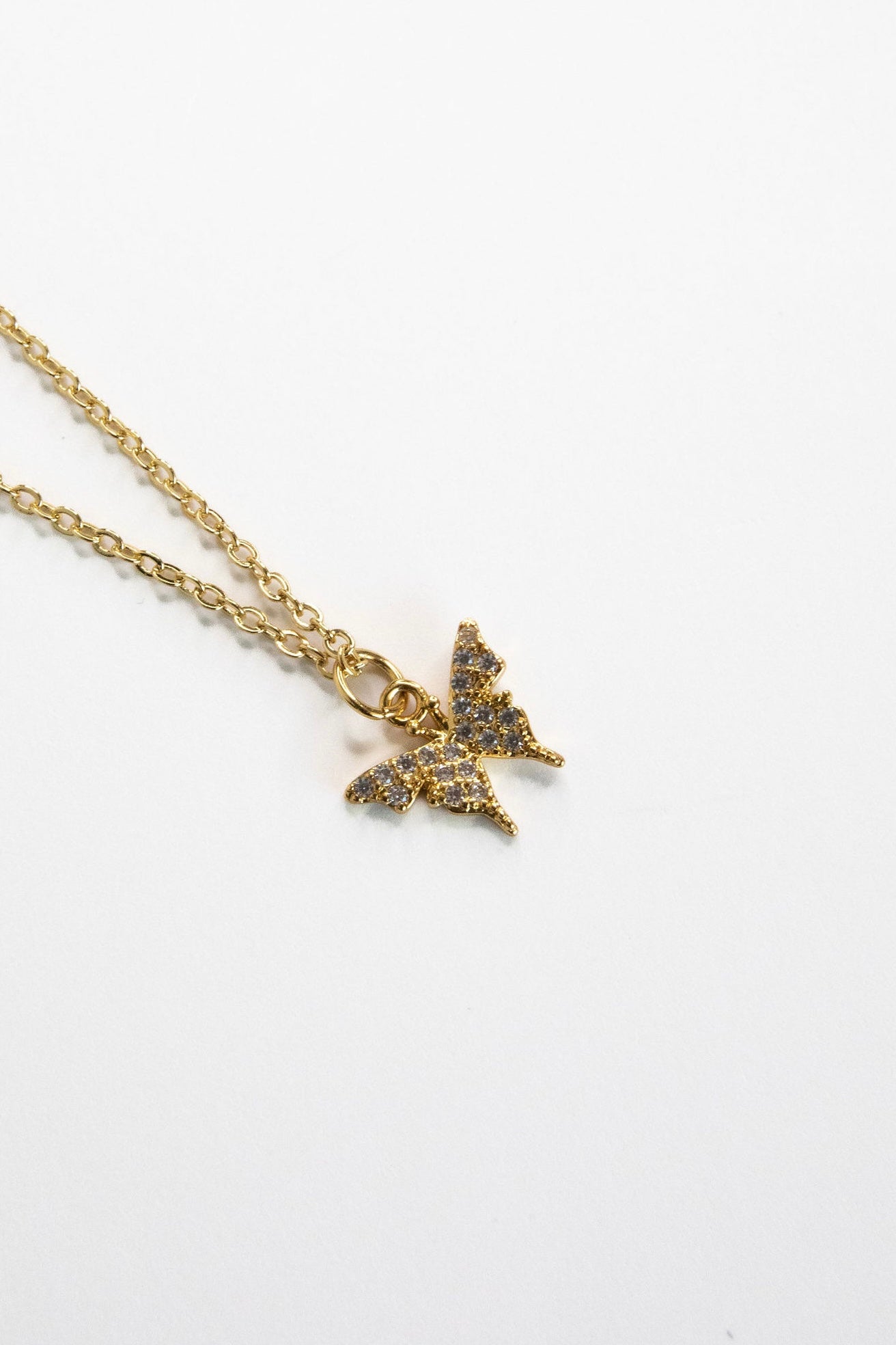 Dainty Diamond Butterfly Necklace