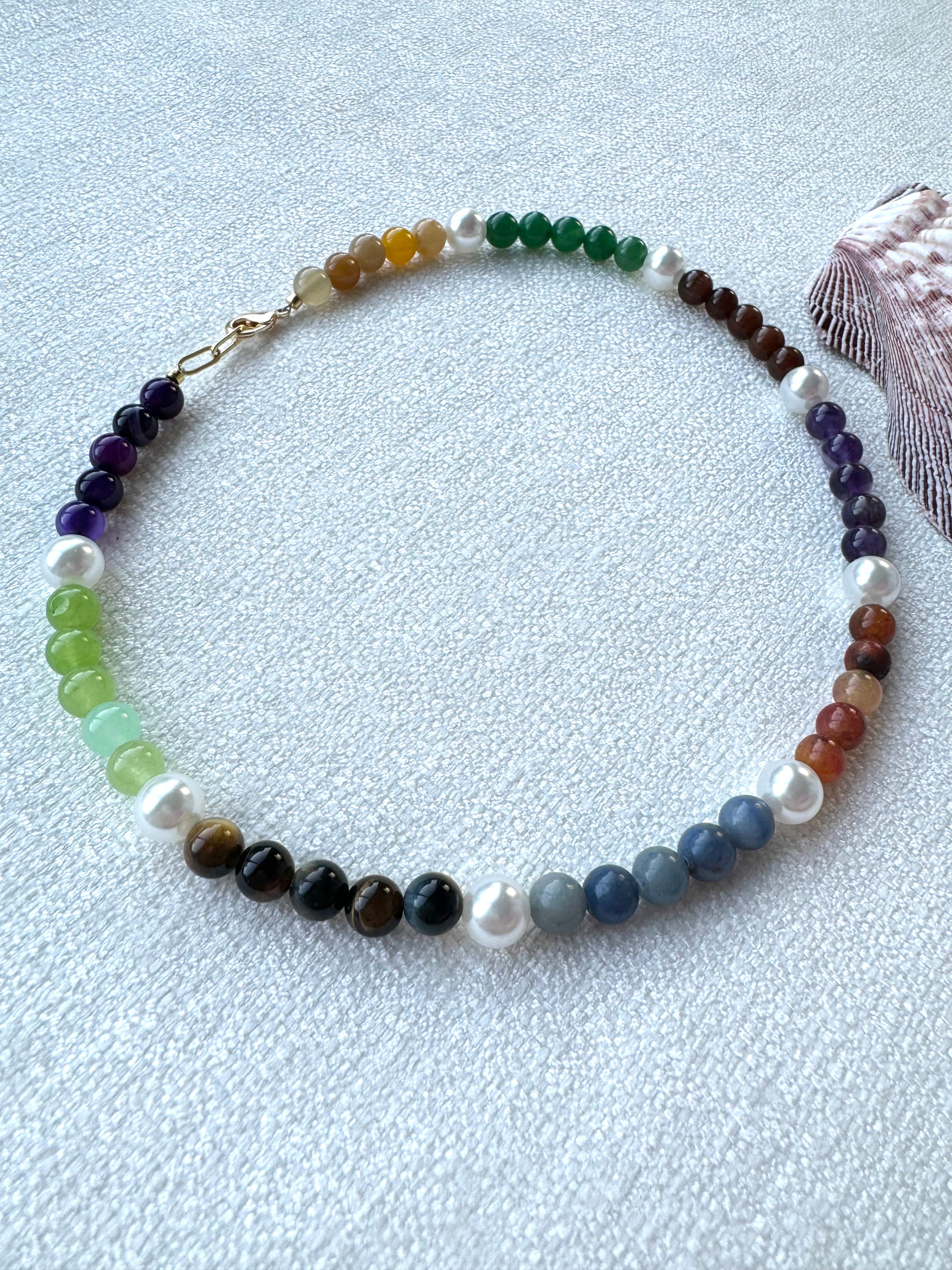 Rainbow Pearl Necklace