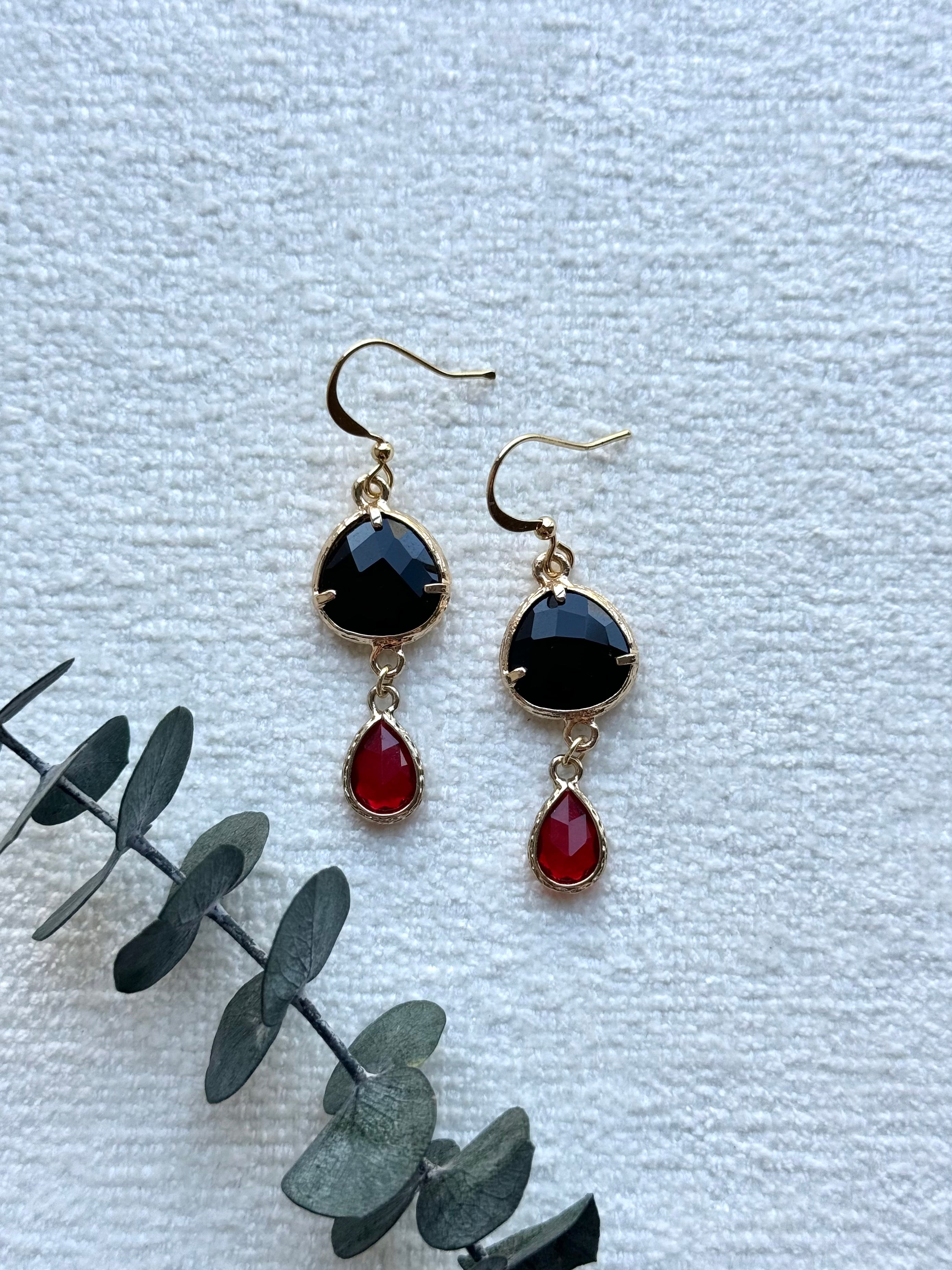 Black and Red Earrings