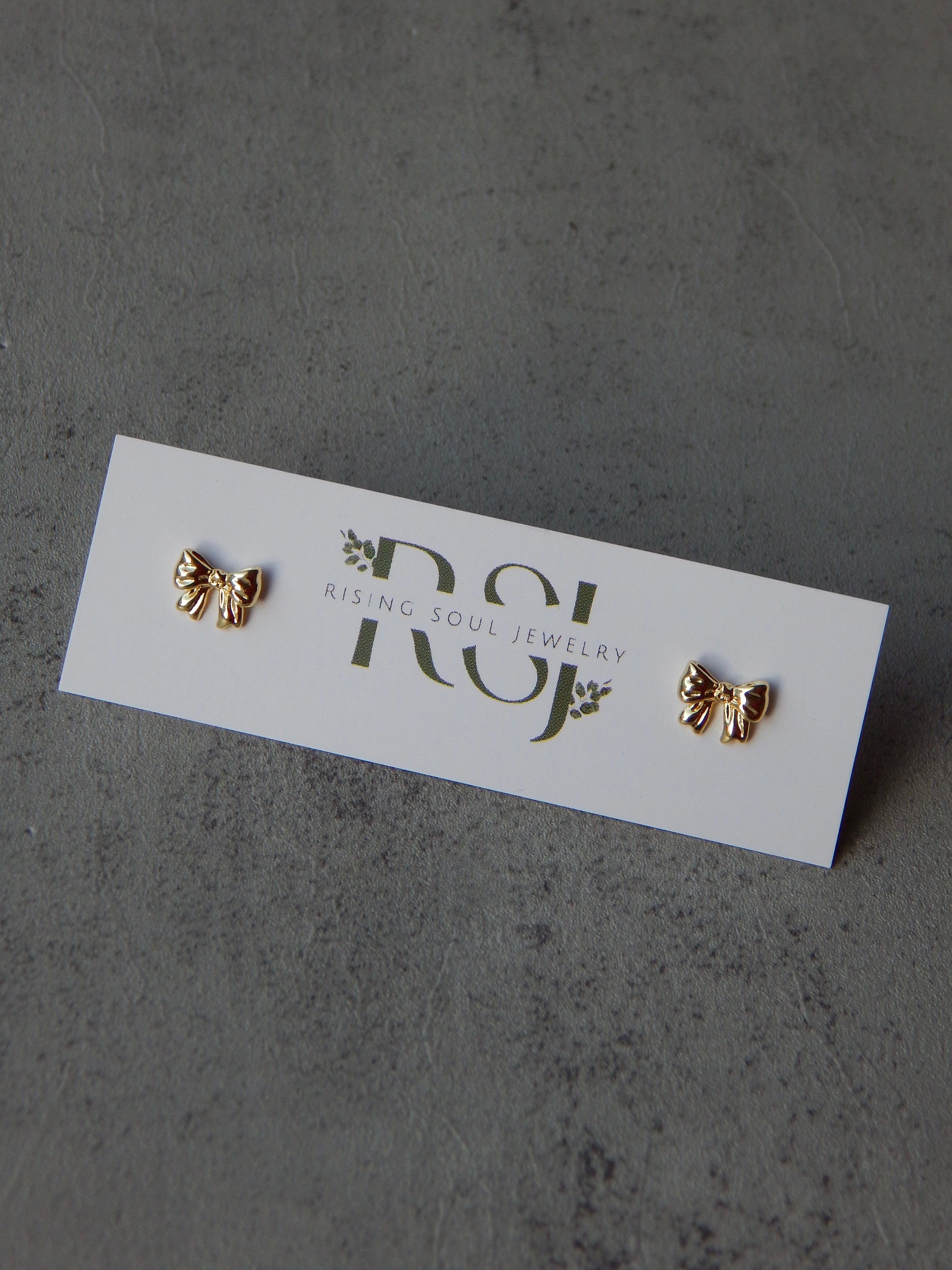 Little Gold Bow Studs