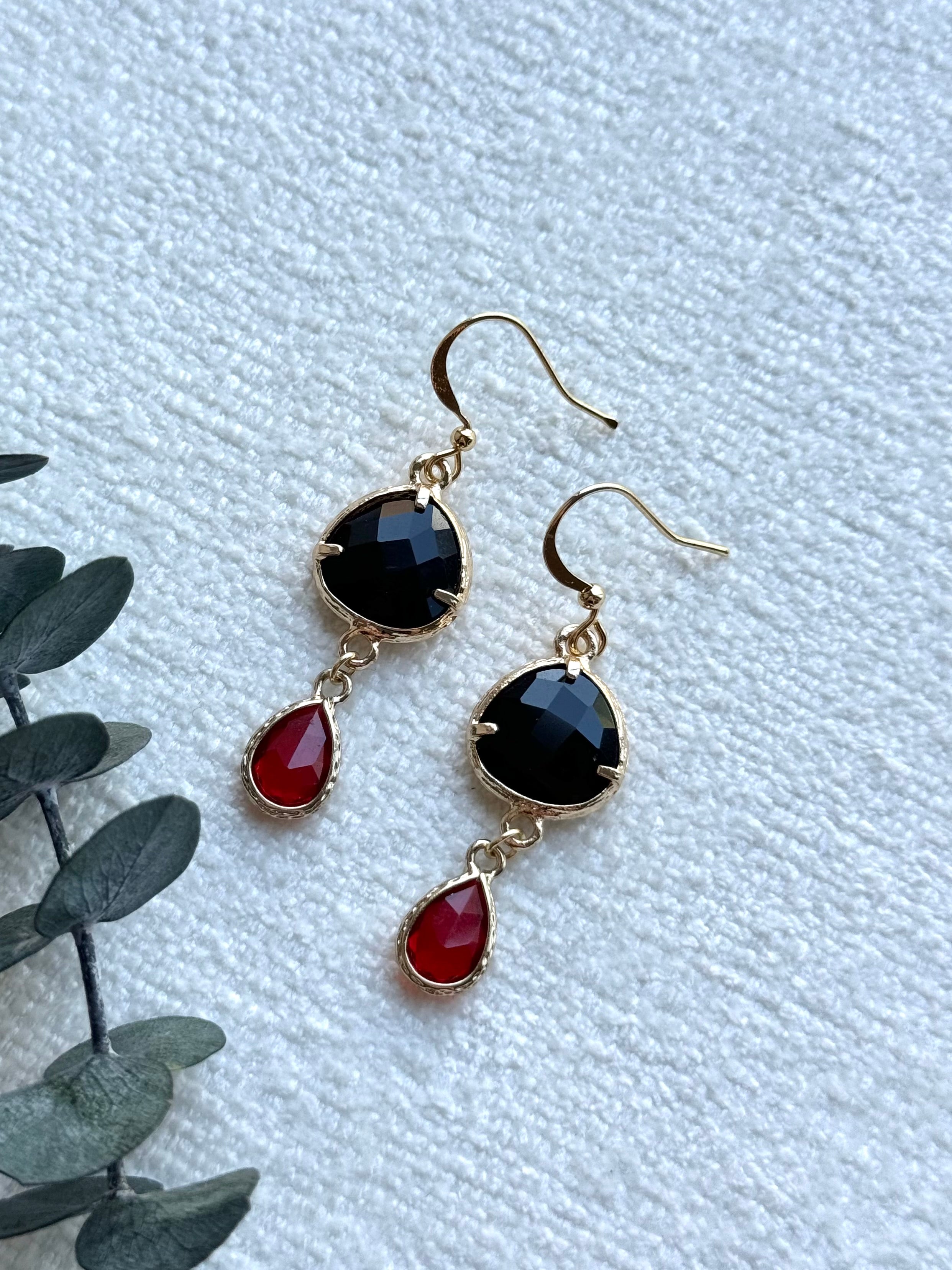 Black and Red Earrings