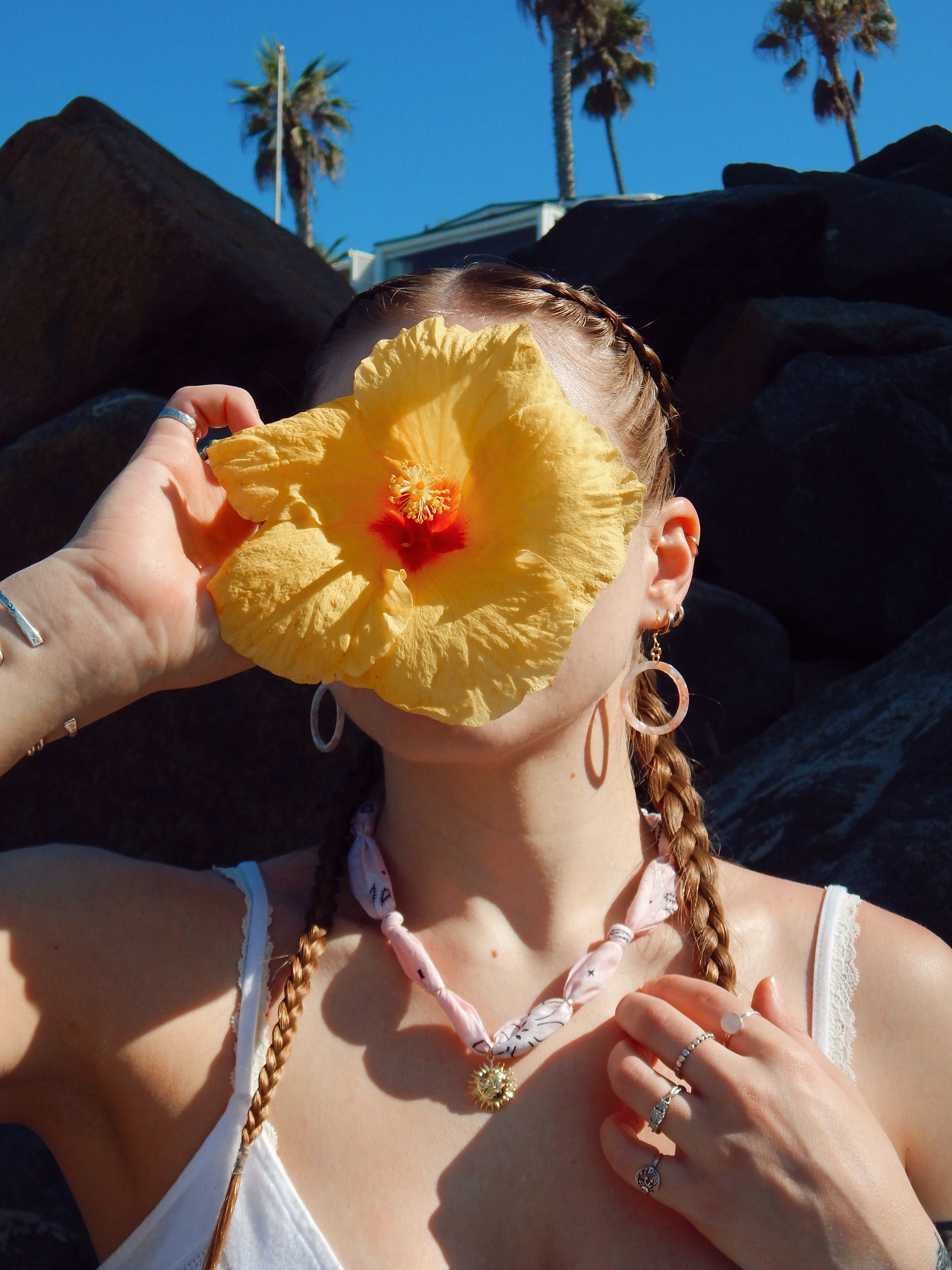 Blush Marble Hoop Earrings – Lightweight Pink Resin on 18k Gold Hooks