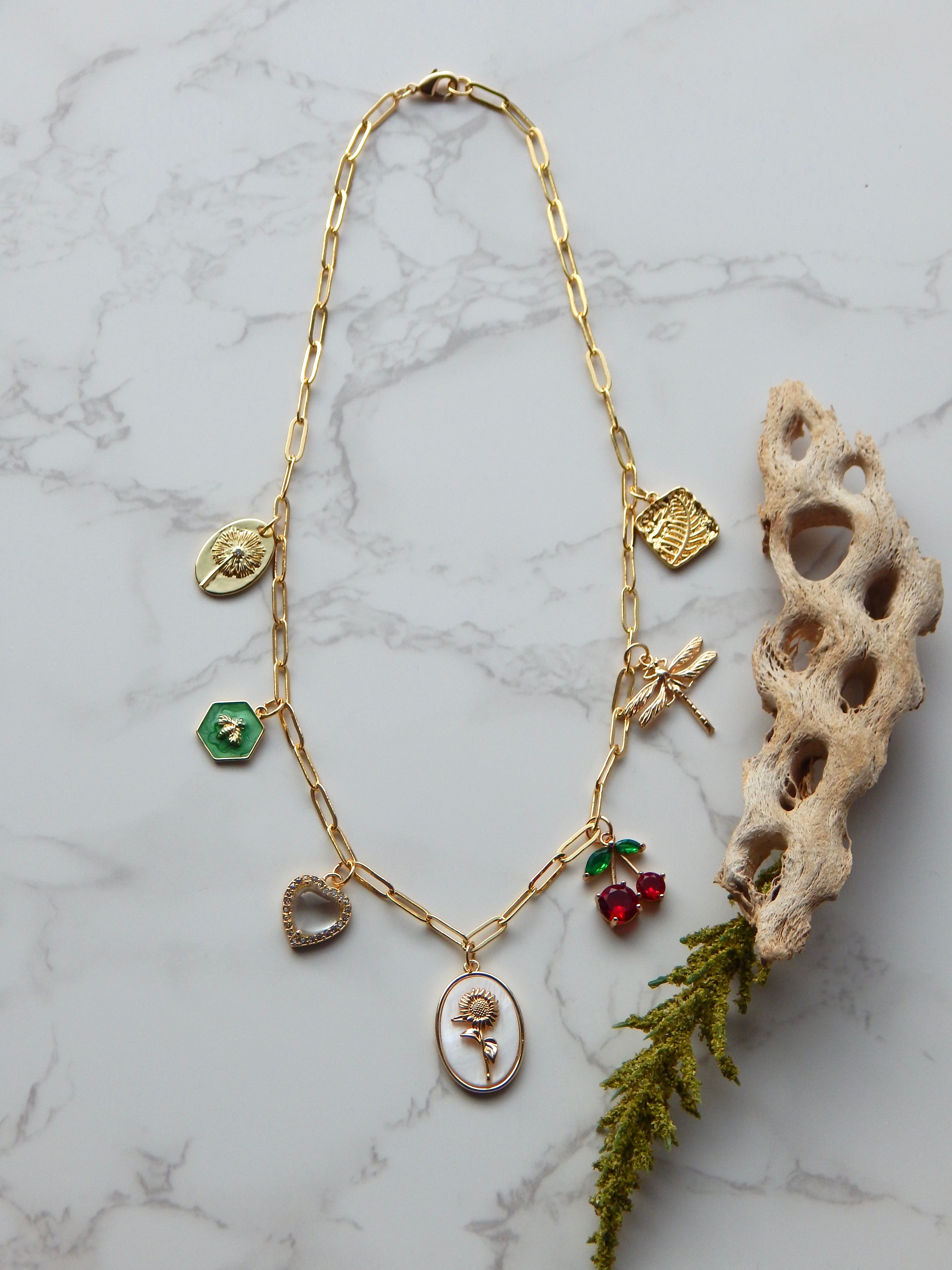 18 inch Sunflower Charm Necklace