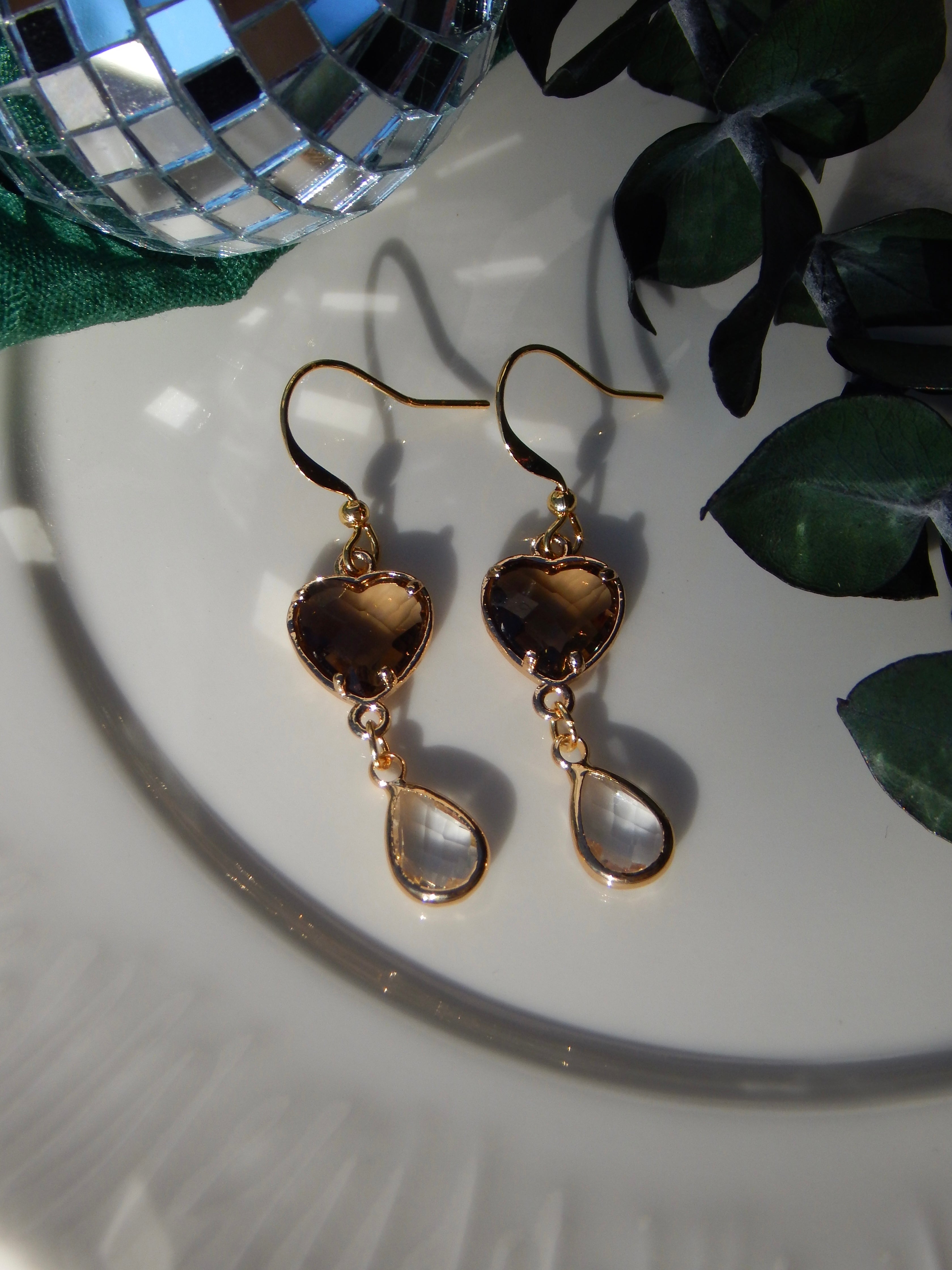 Chocolate Heart Drop Earrings