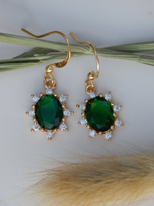 Dainty Green Sun Earrings