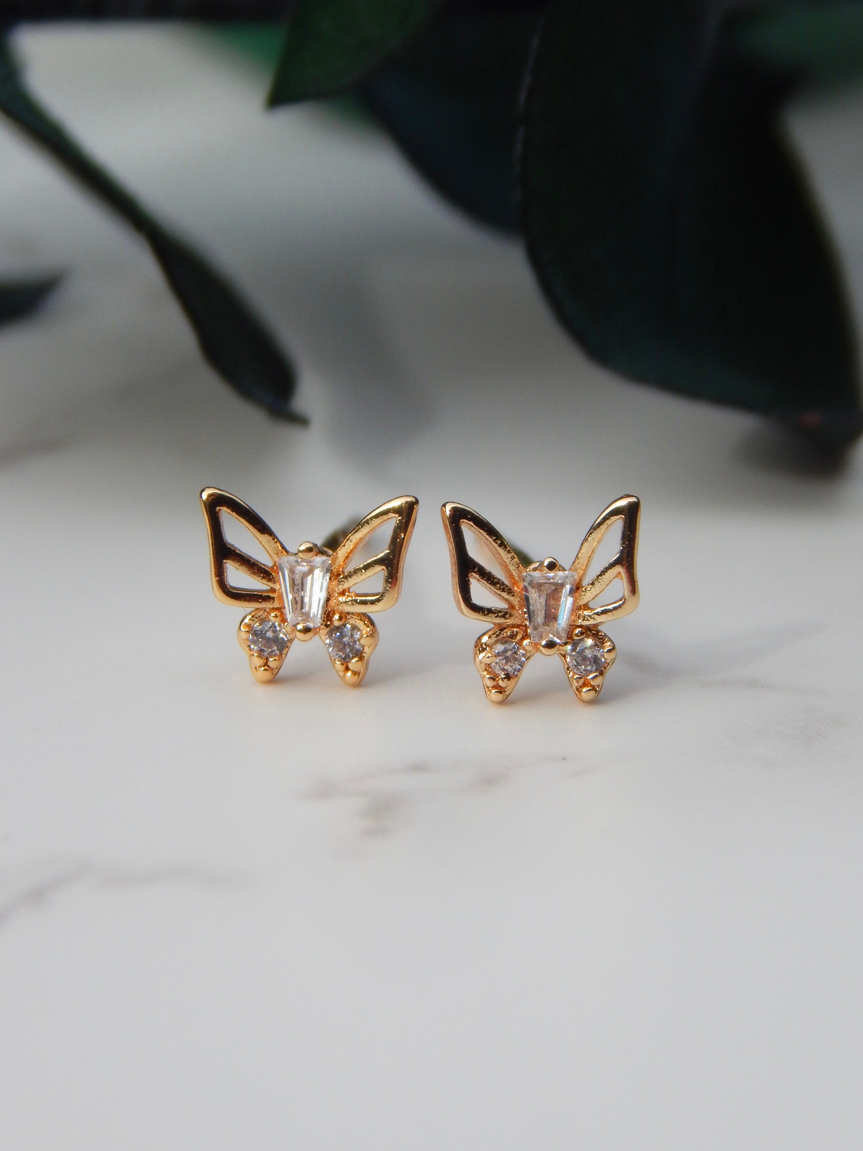 Dainty Diamond Butterfly Studs