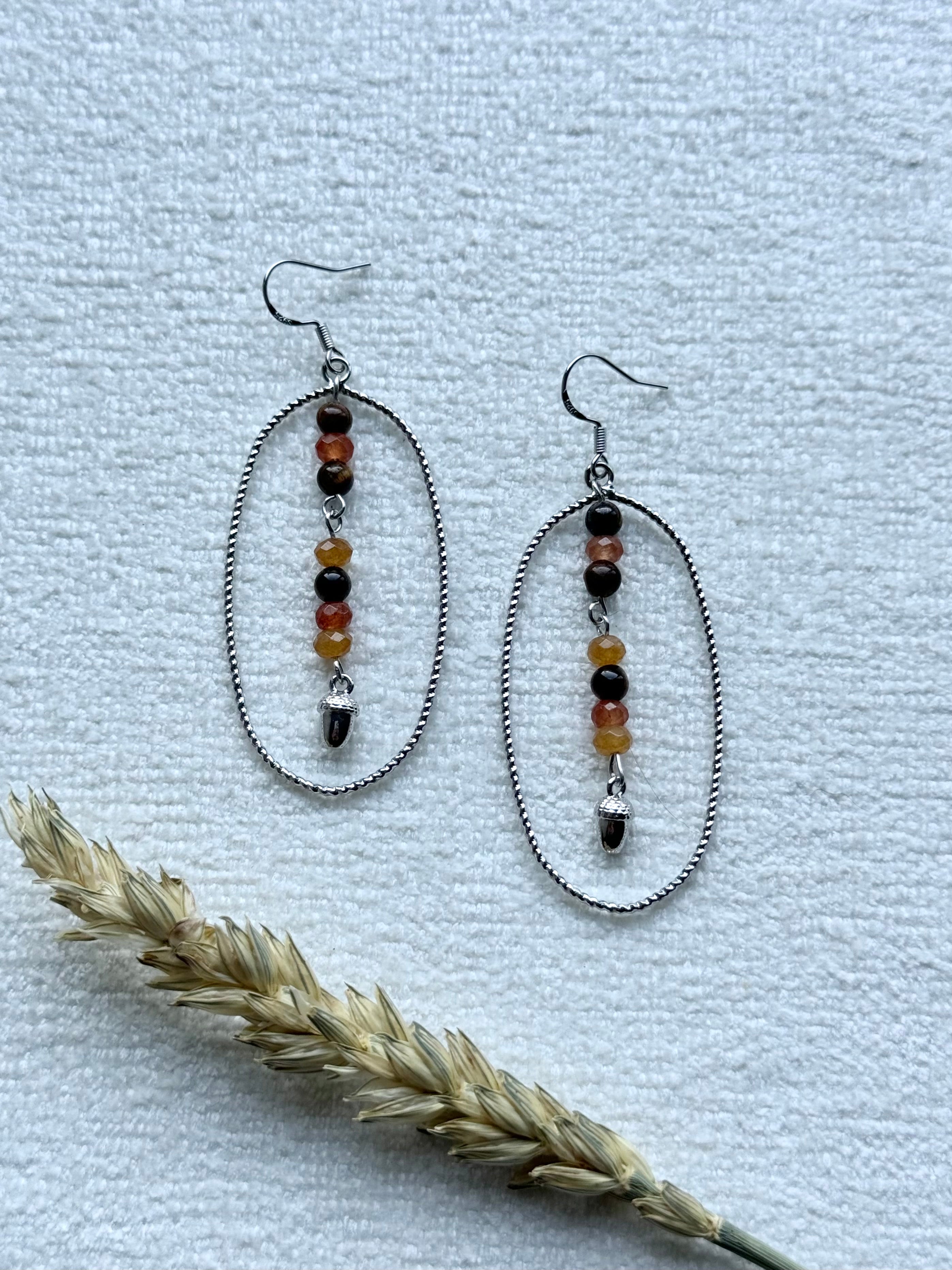 Oval Acorn Dangles