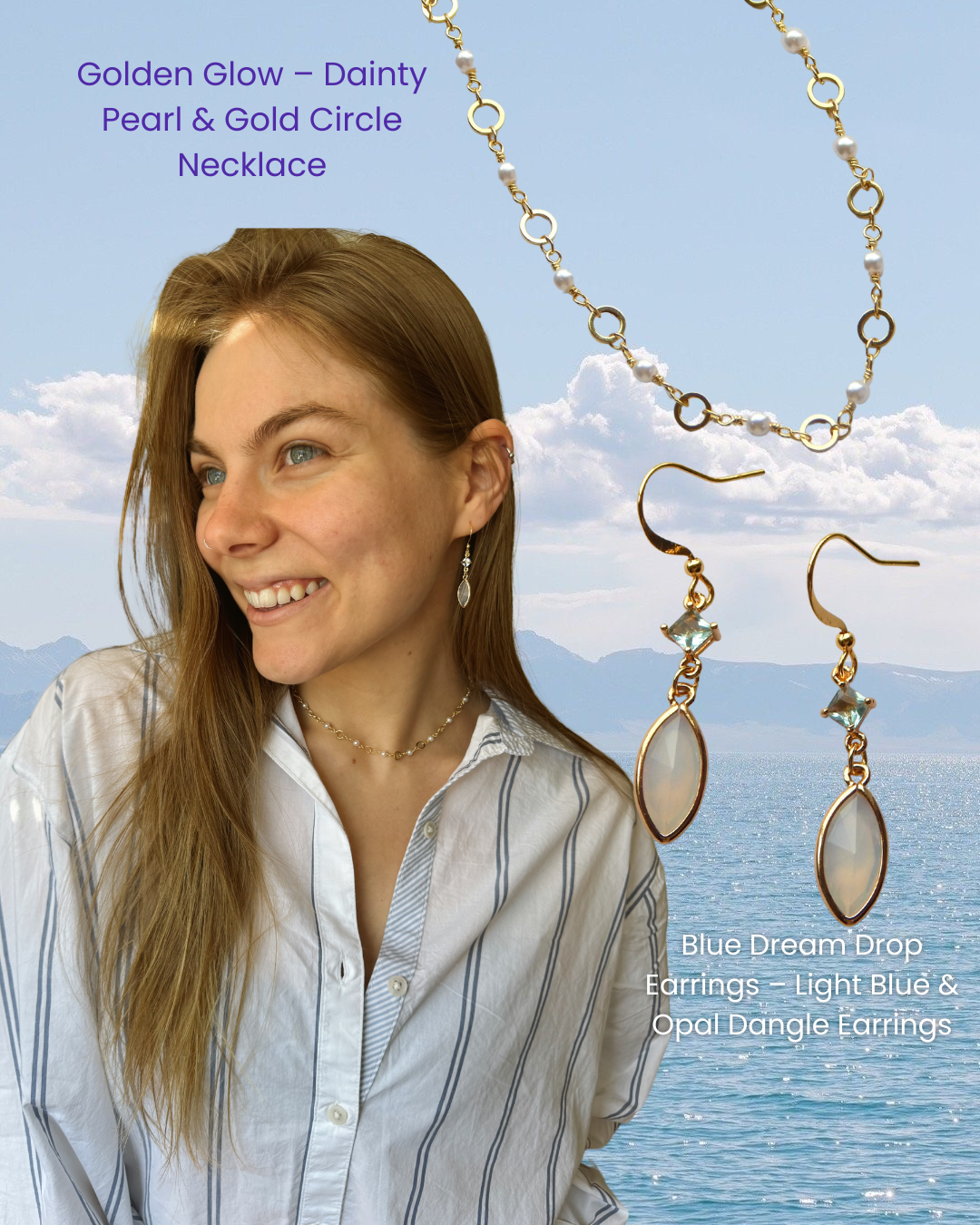 Blue Dream Drop Earrings – Light Blue & Opal Dangle Earrings