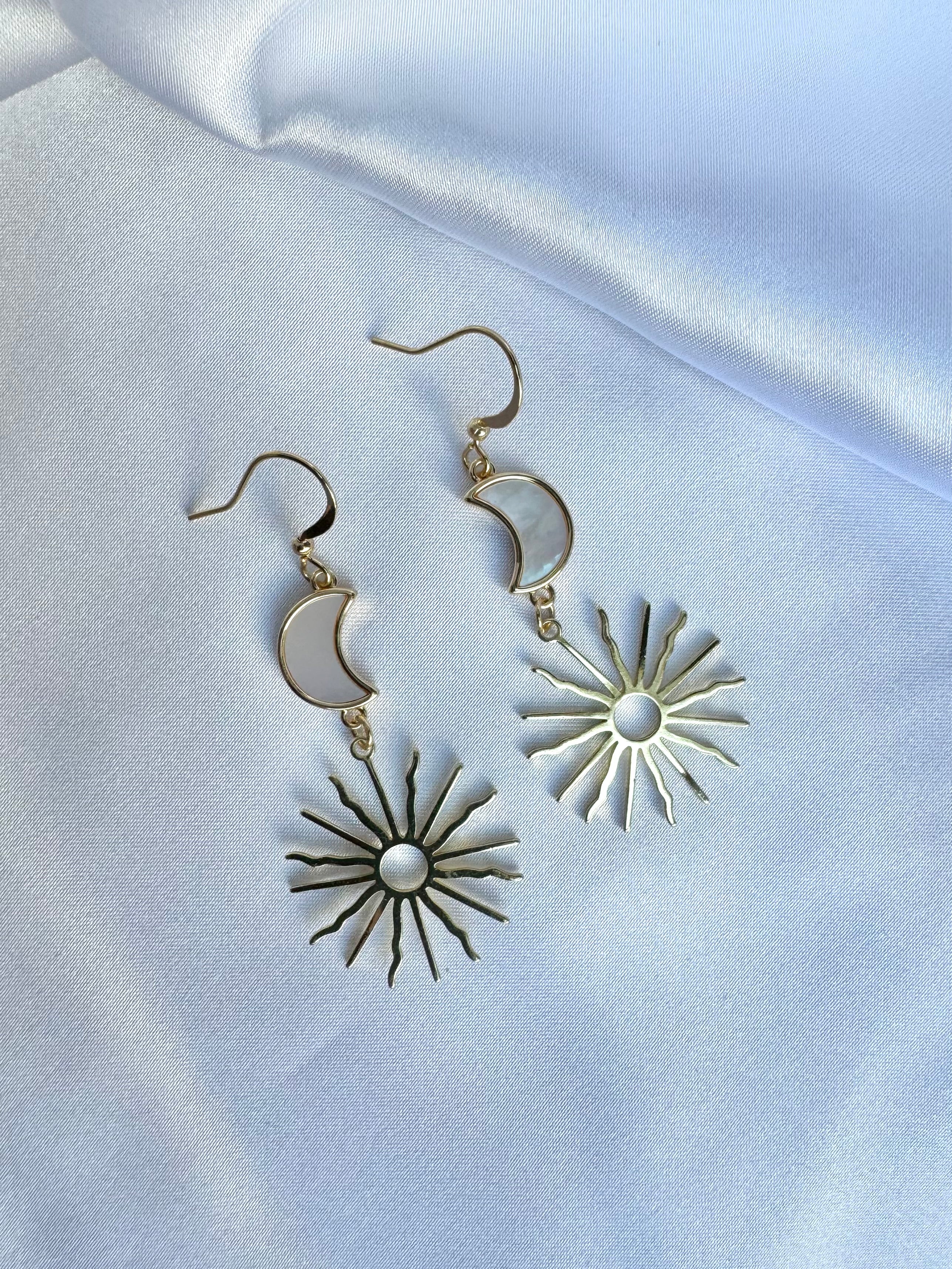 Sunburst Moon Earrings