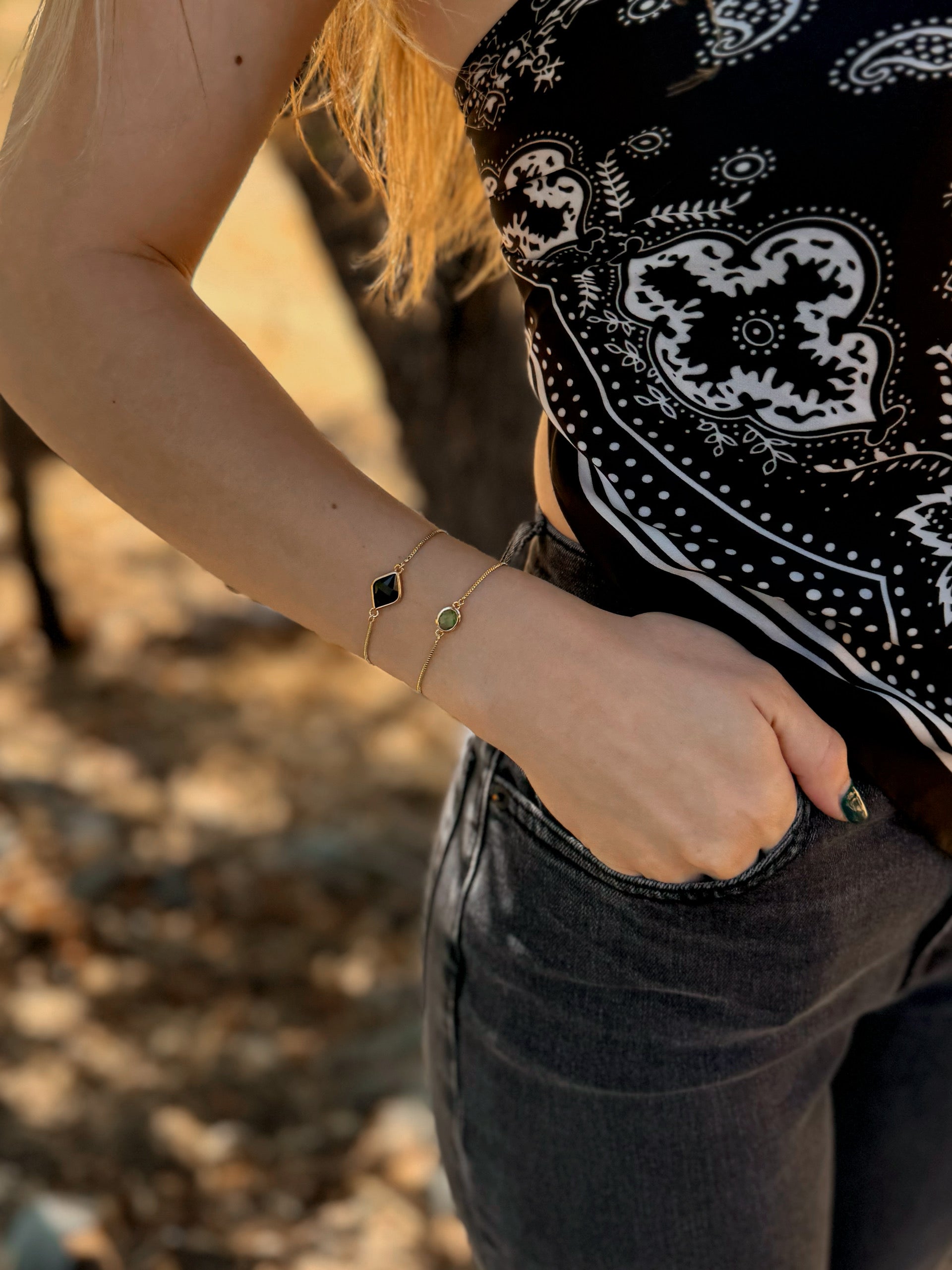 Black Diamond Adjustable Bracelet