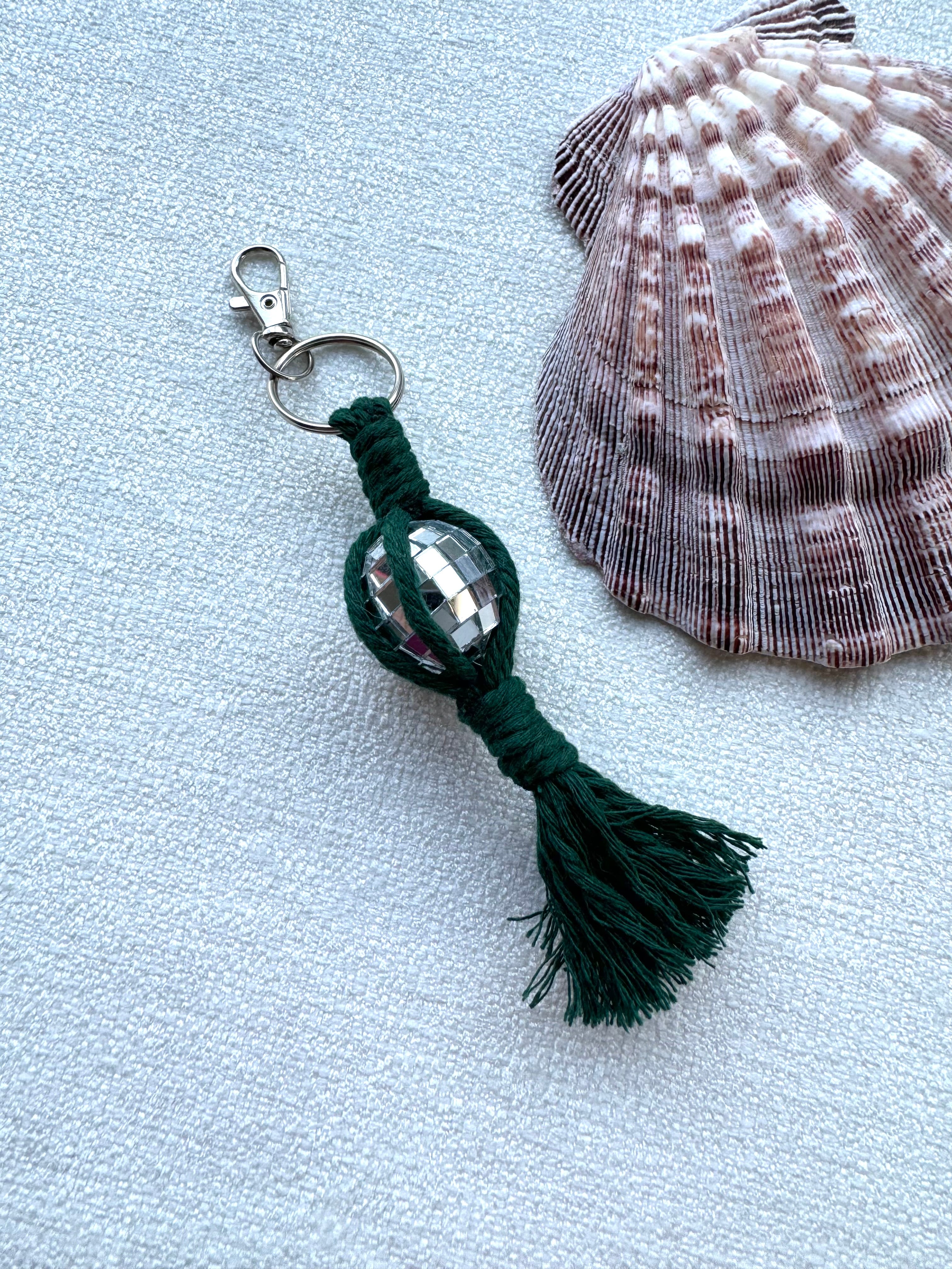 Disco Macrame Keychain