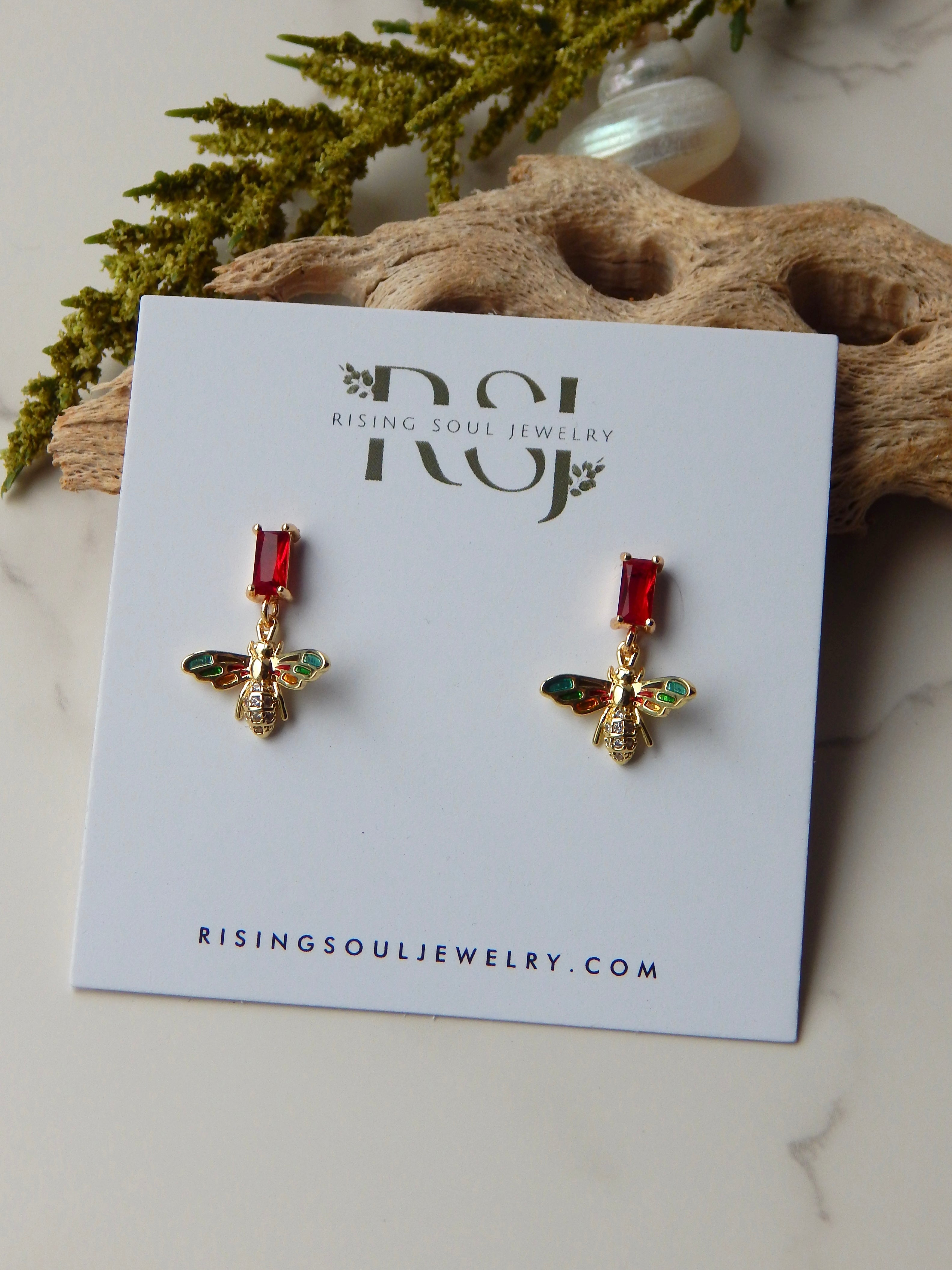 Colorful Dainty Bee Earrings